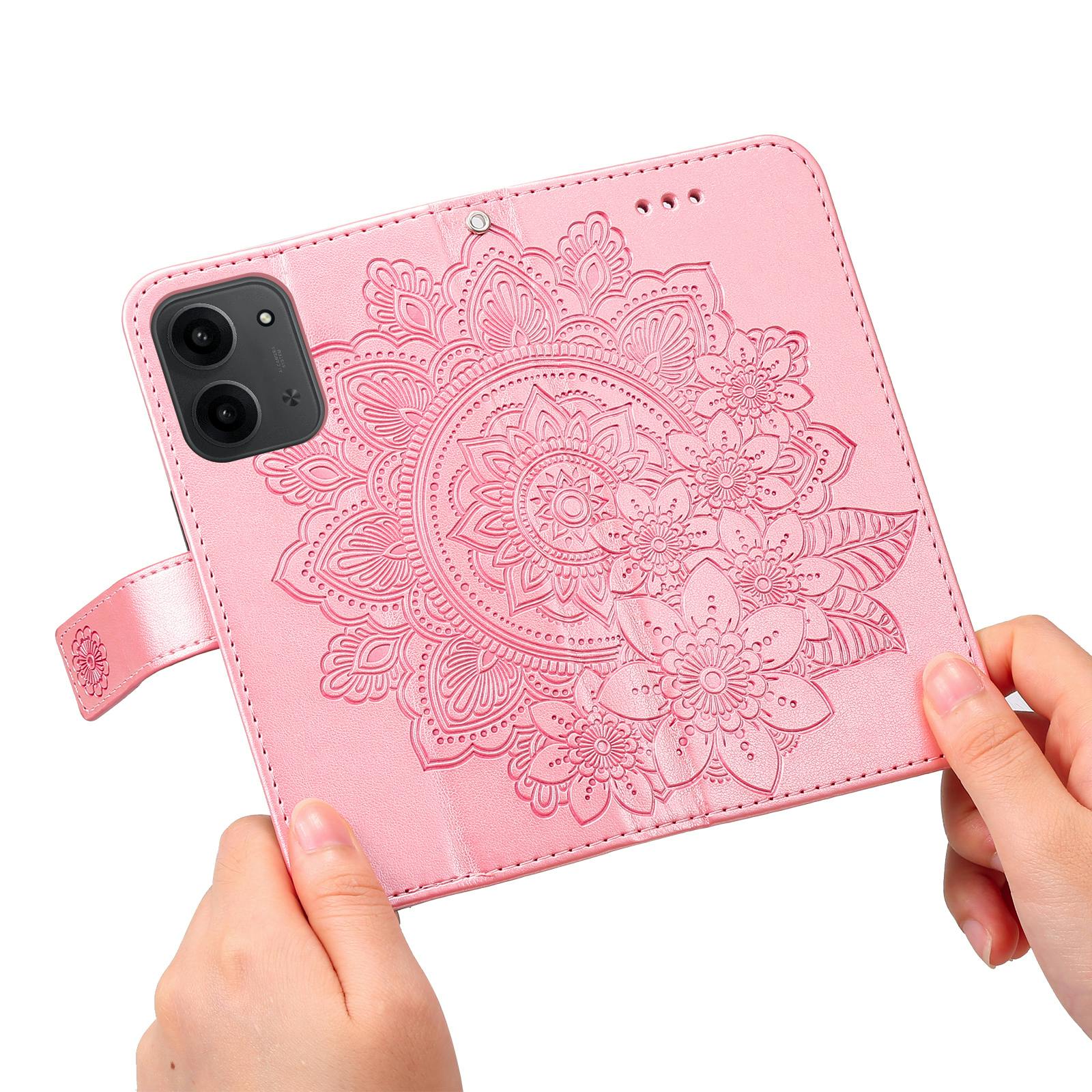 Comfycase Xiaomi Redmi 15C Floral Bookcase Hoesje Roze
