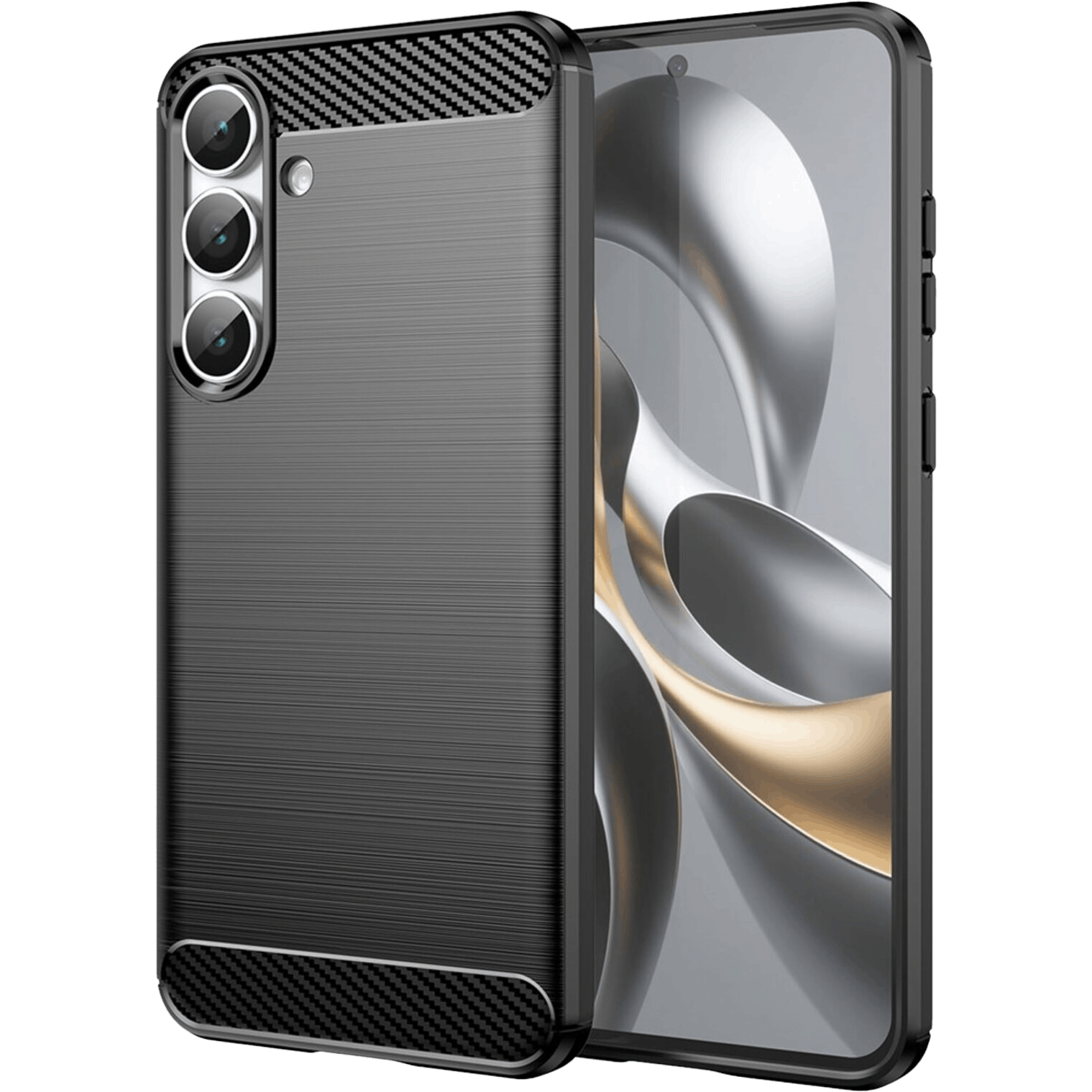 Mocaa Samsung Galaxy S25 FE Brushed Hoesje Zwart