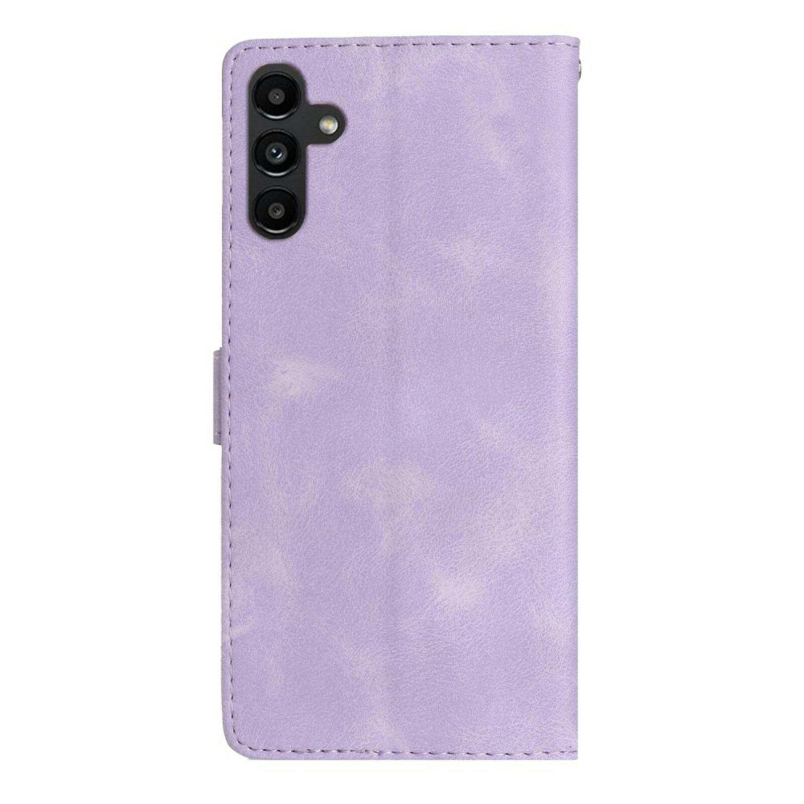 Comfycase Samsung Galaxy A16 Zacht Boek Hoesje met Gravure Paars