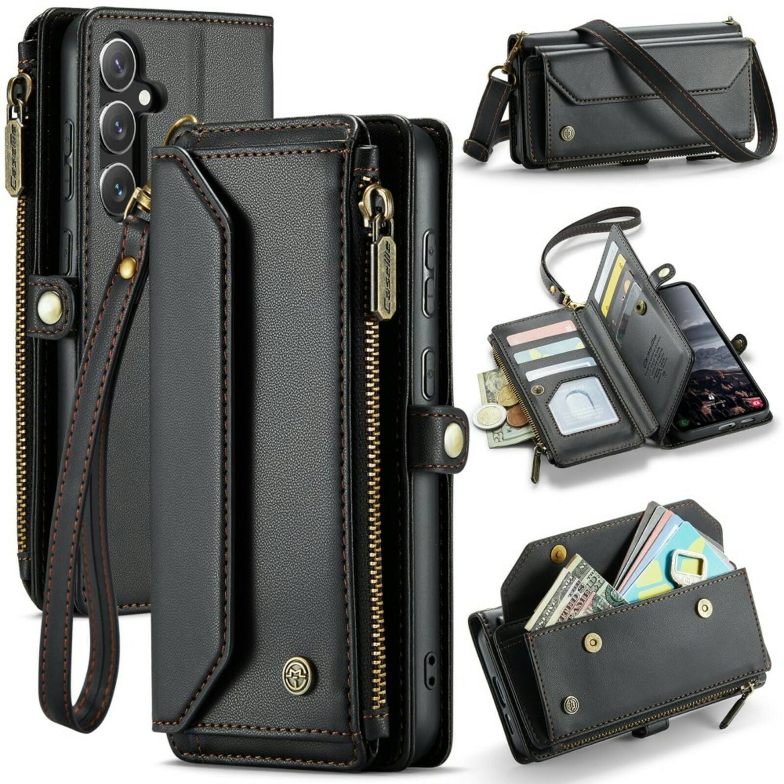 Caseme Samsung S24 FE Clutch Wallet met Koord Zwart