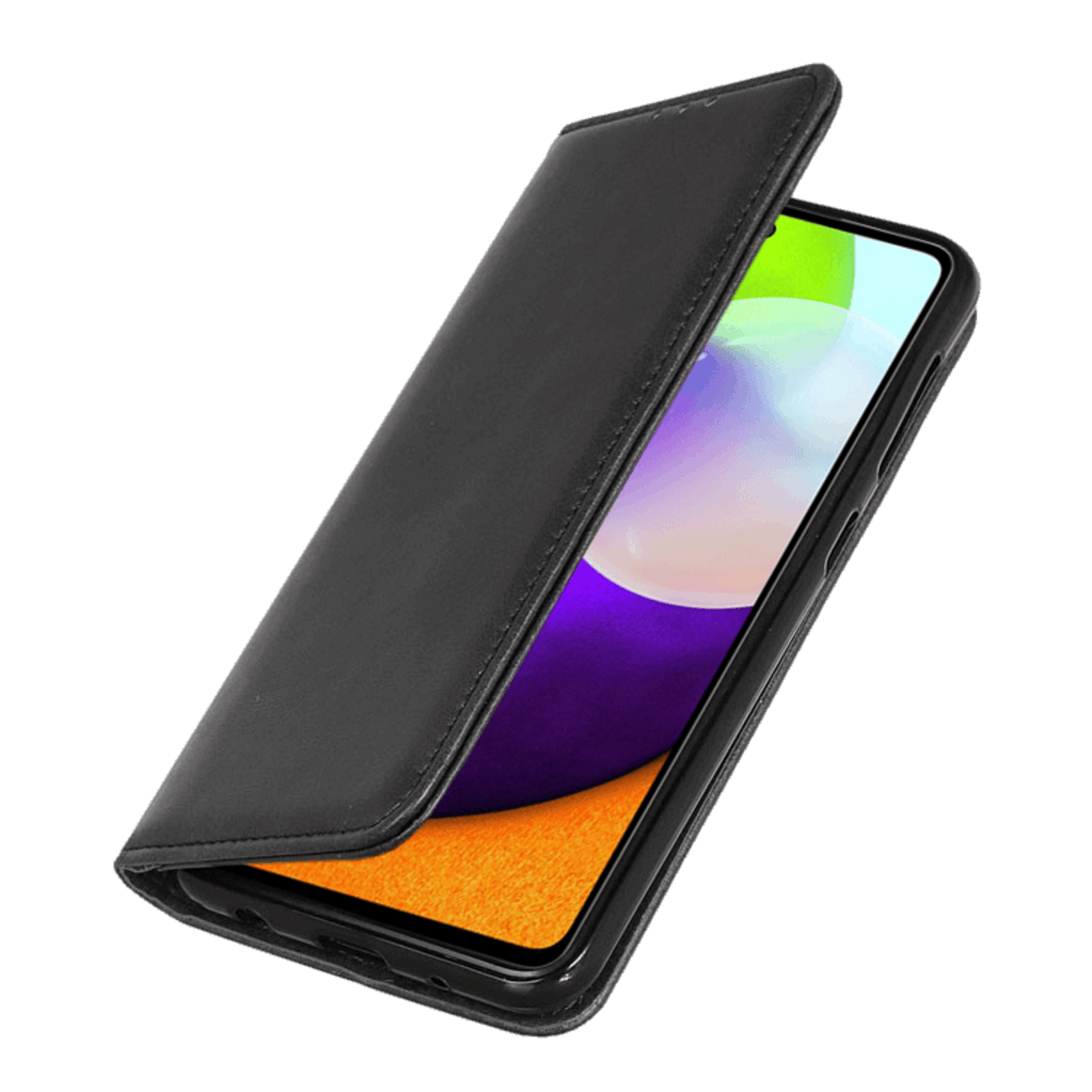 CaseBody Samsung Galaxy A53 Real Leather Wallet Hoesje Zwart