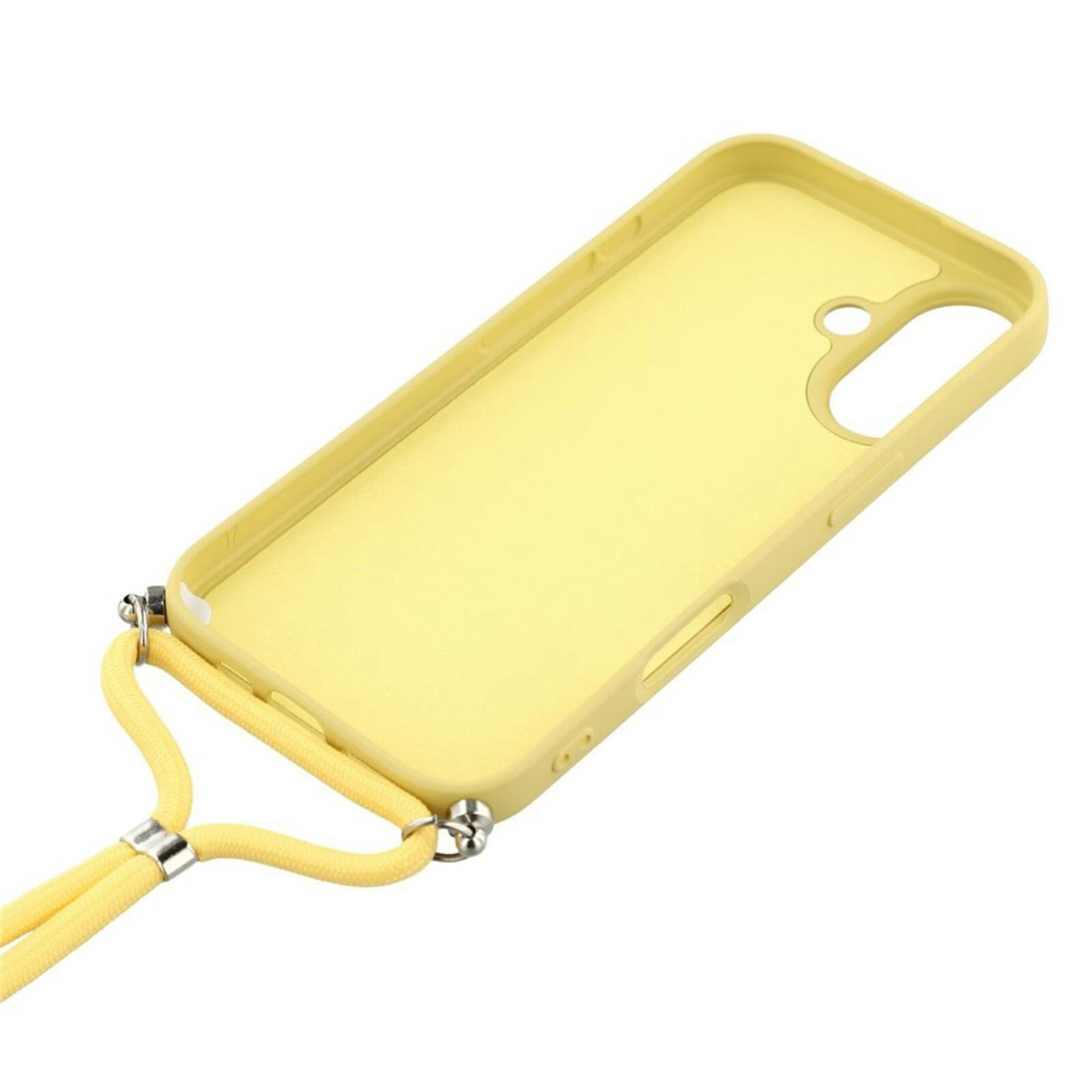 Mocaa Apple iPhone 17 Hoesje met Koord Geel