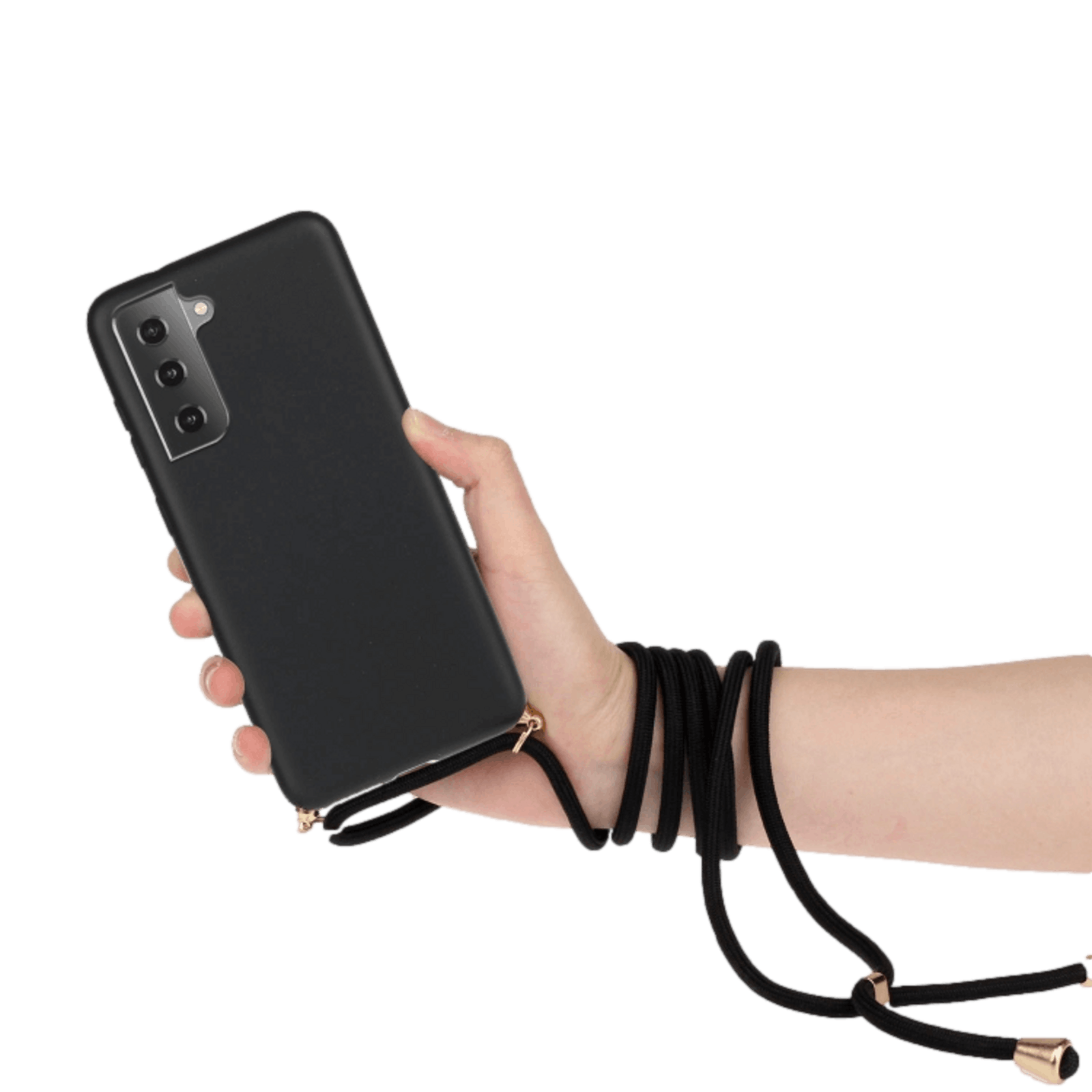 Mocaa Samsung Galaxy A14 telefoonhoesje met koord Zwart