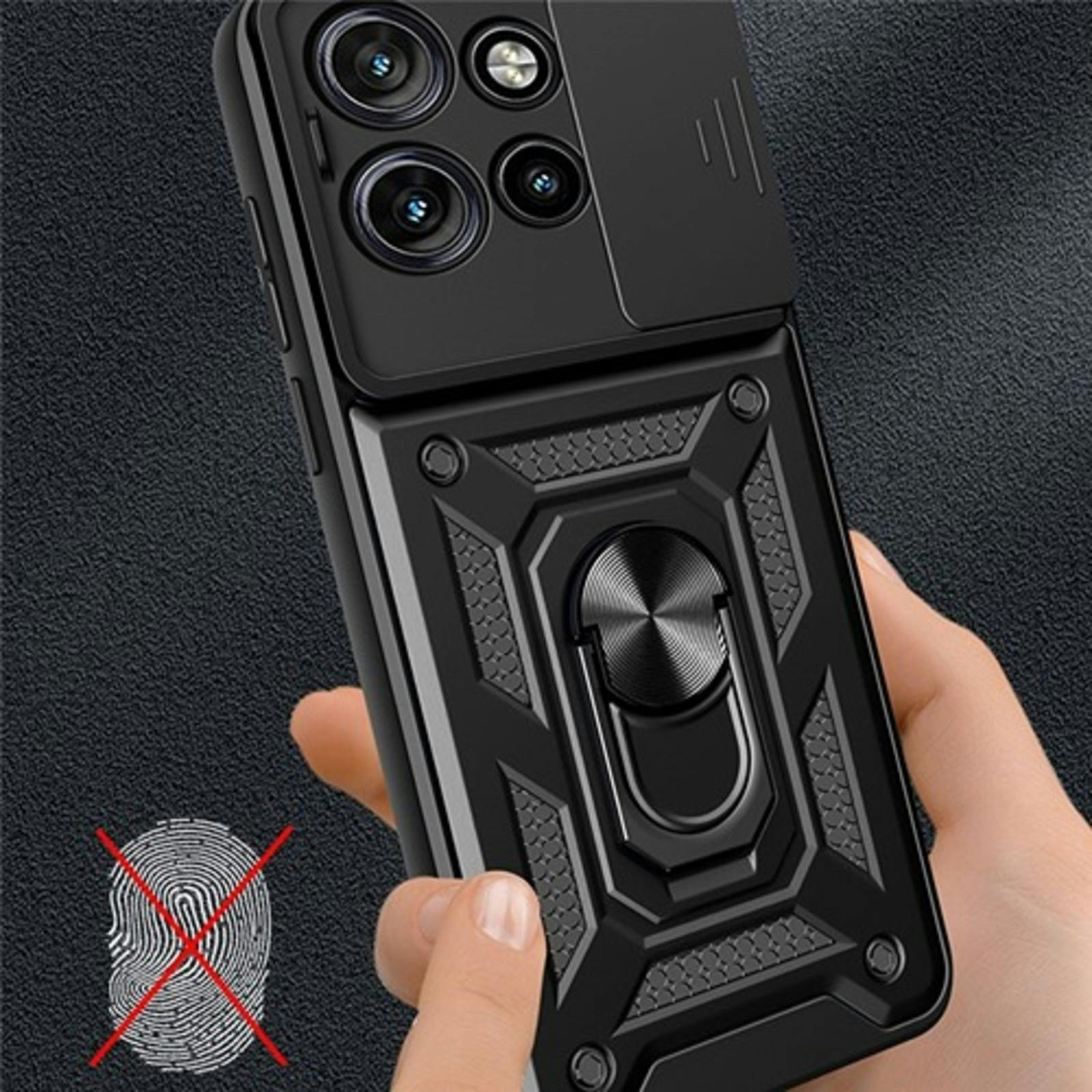 CaseBody Motorola Edge 50 Neo 5G Shield Case met Camera-schuif Zwart