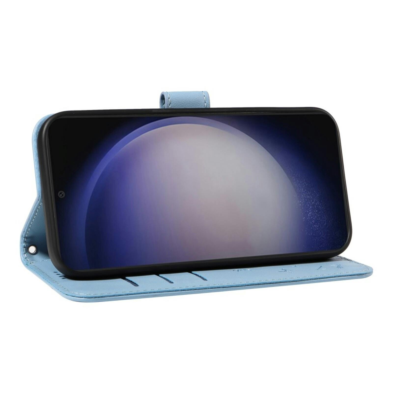 Comfycase Samsung S25 Plus / S24 Plus Dandelion Bookcase Hoesje Lichtblauw