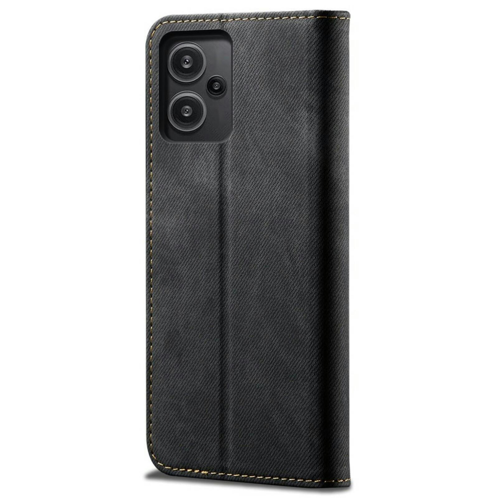 CaseBody Xiaomi Redmi Note 13 Pro Plus Denim Bookcase Zwart