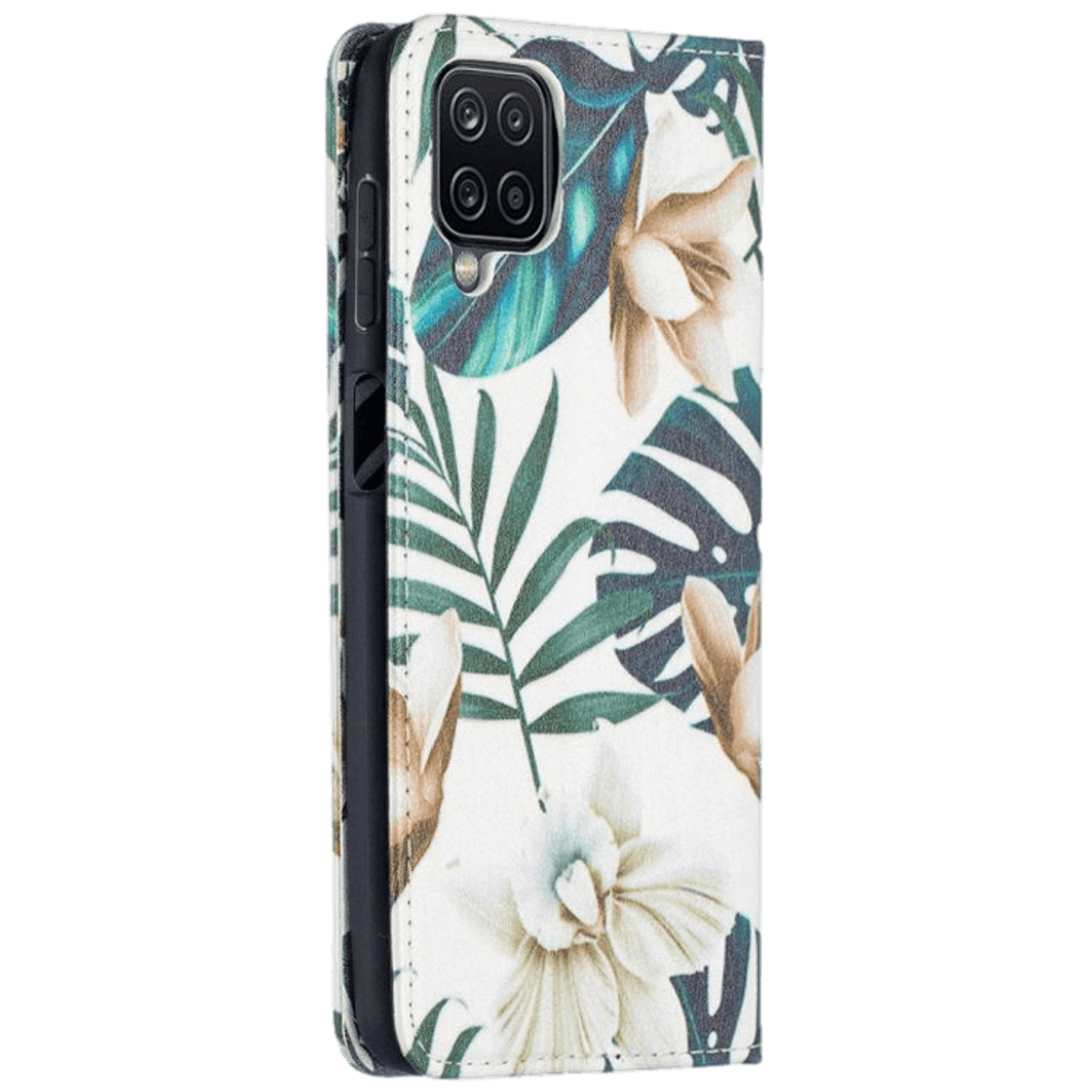 Mocaa Samsung Galaxy A12 Magnetisch Floral Bookcase Hoesje Meerkleurig