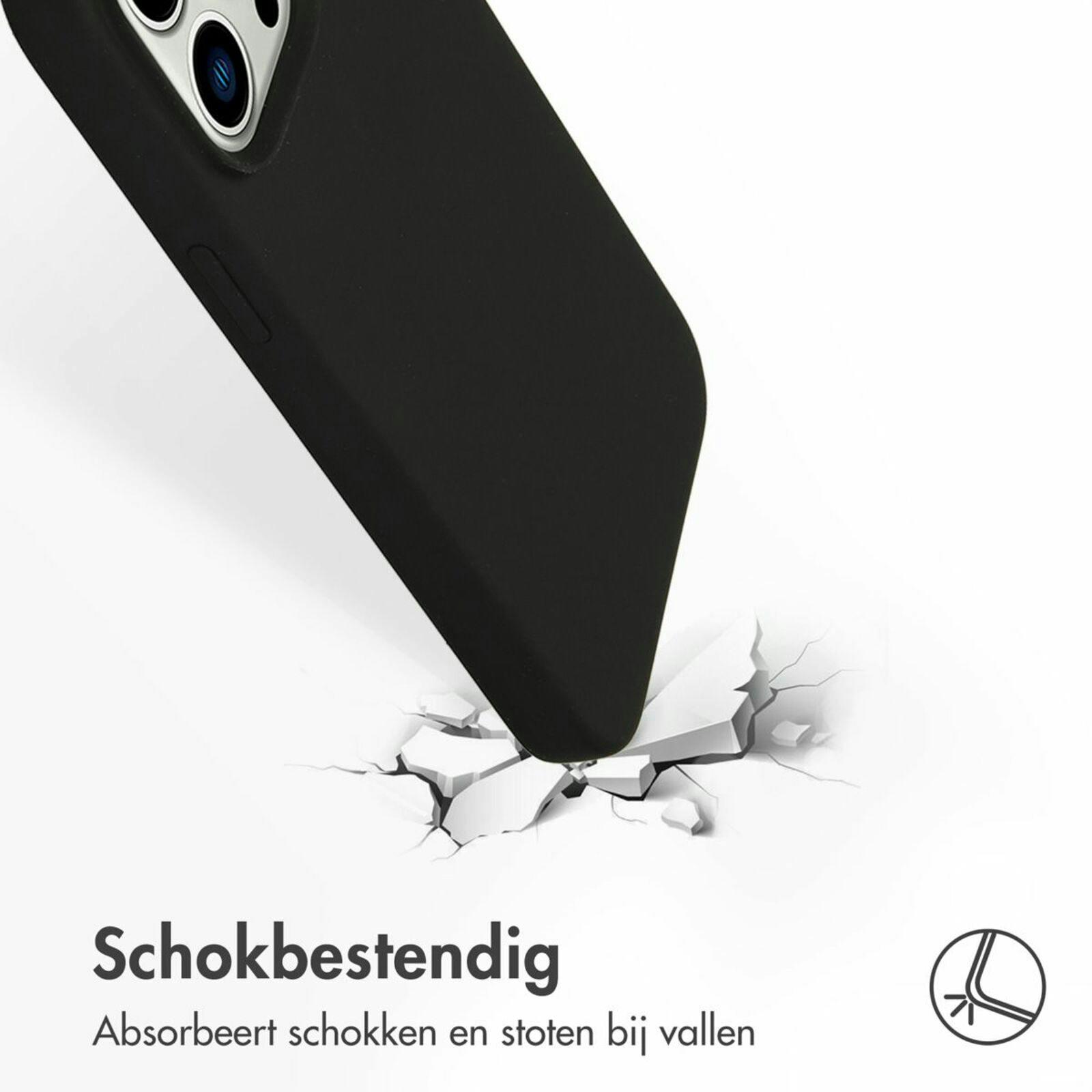 Accezz iPhone 14 Pro Max Siliconen Hoesje Zwart