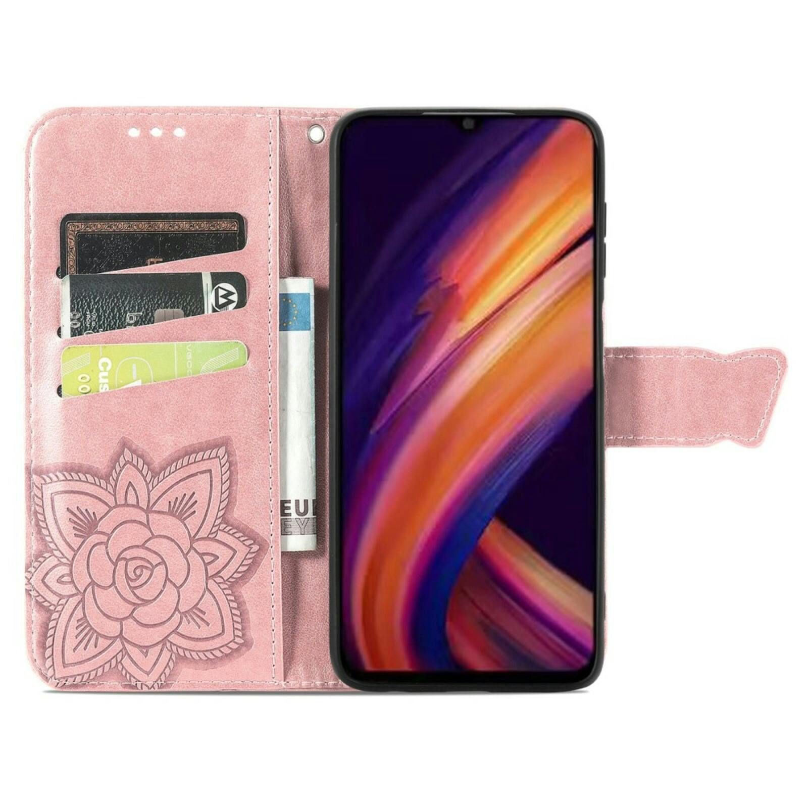 Comfycase Samsung A55 Butterfly Gravure Book Hoesje Roze