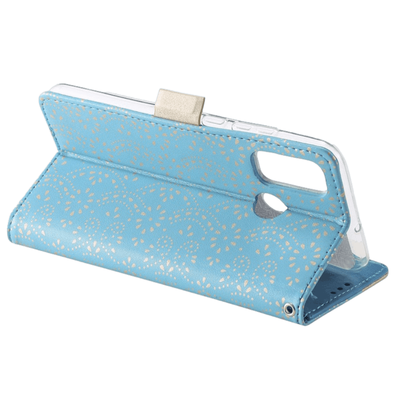 CaseBody Samsung Galaxy A21s Lace Zipper Portemonnee Hoesje Blauw