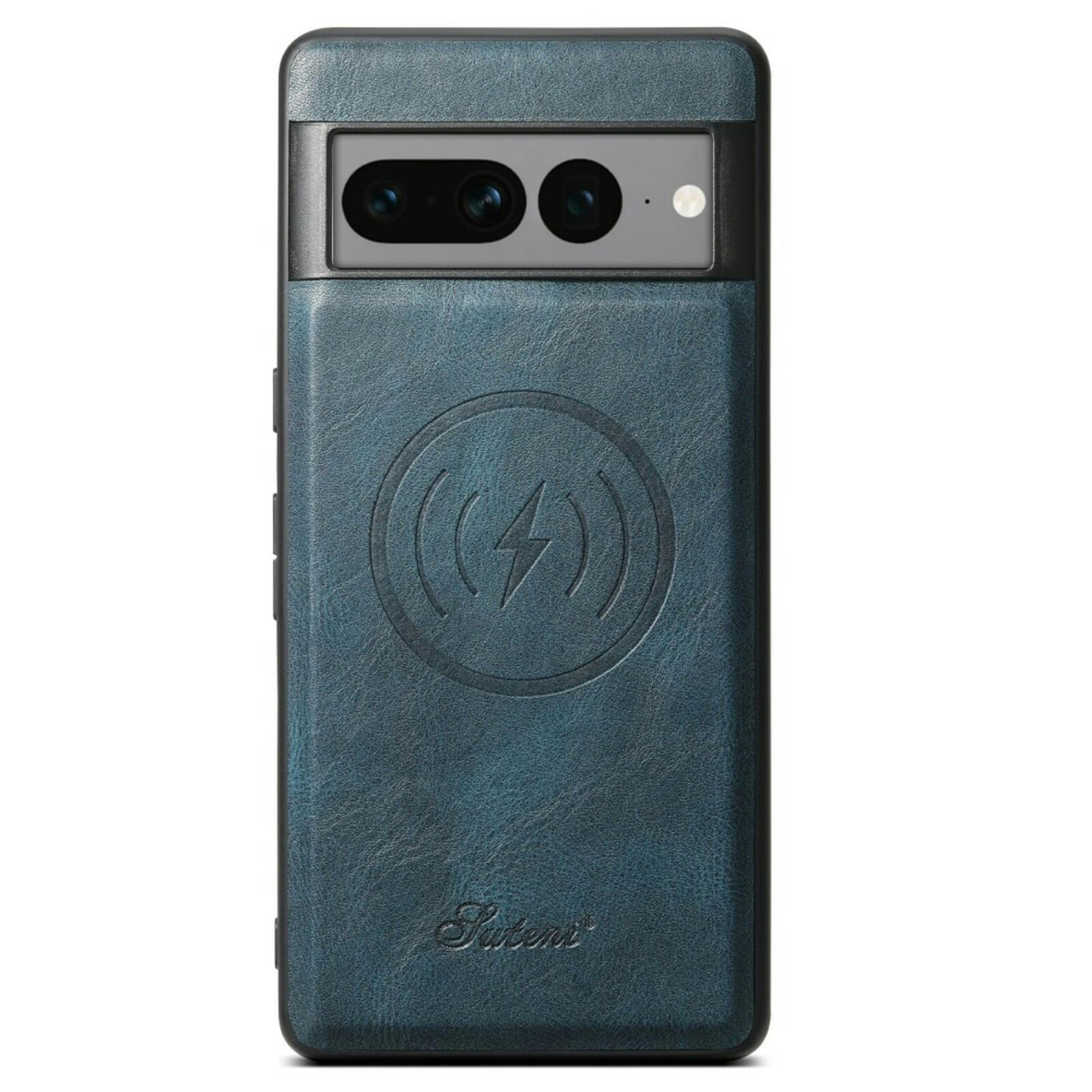 Suteni Google Pixel 8 Pro Backcover met Afneembare Wallet Blauw