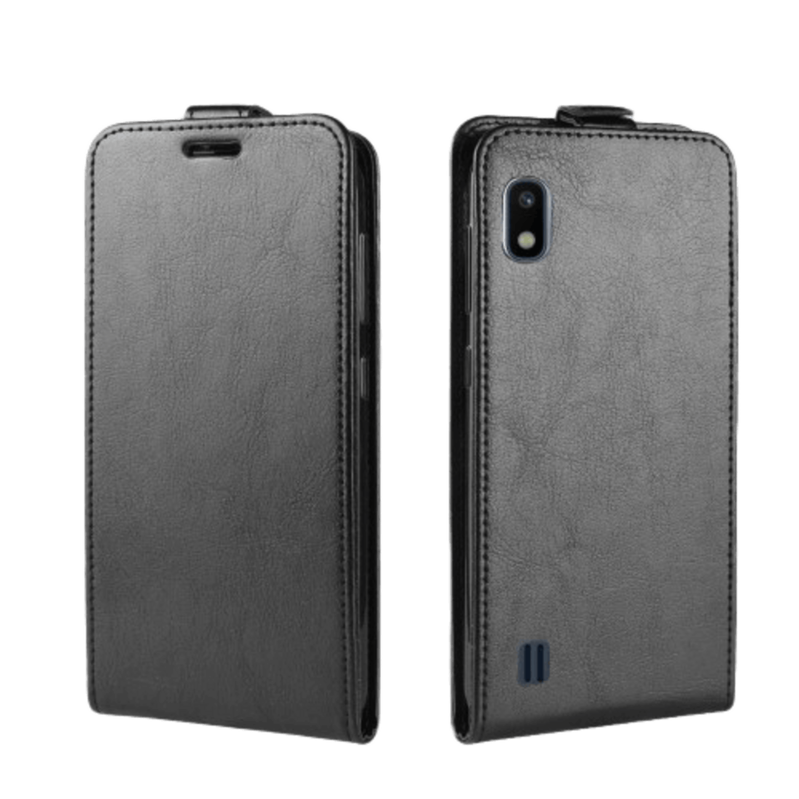 Comfycase Samsung Galaxy A10 Verticale Flip Cover met Pasruimte Zwart