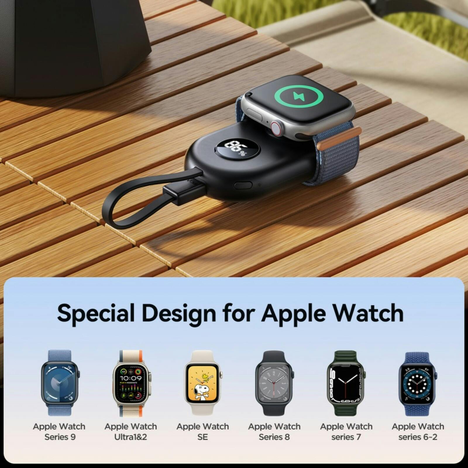 Joyroom 2.500 mAh Wireless Apple Watch Charger Zwart