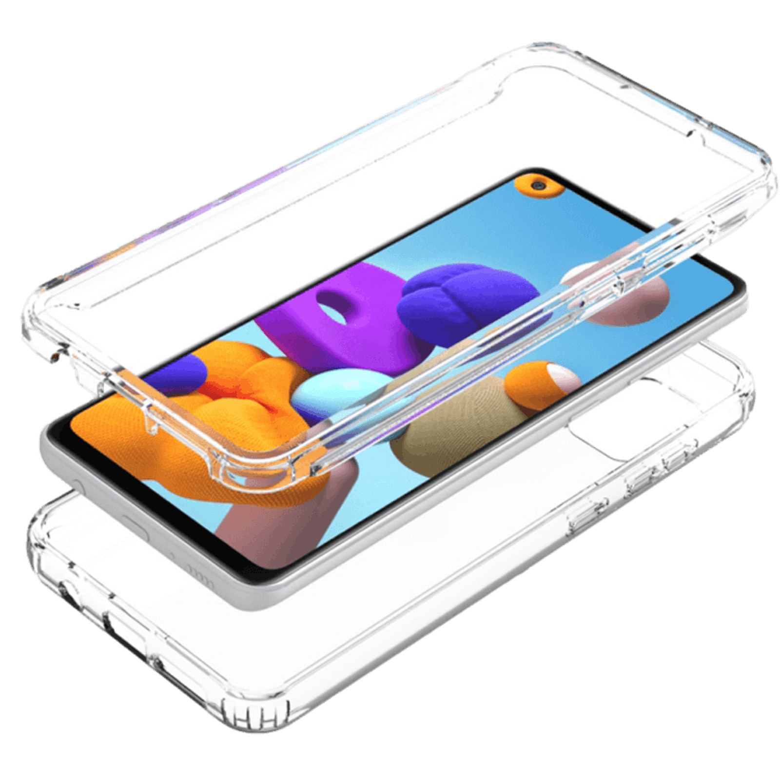 Comfycase Samsung Galaxy A21s Shockproofe 360 Case Transparant
