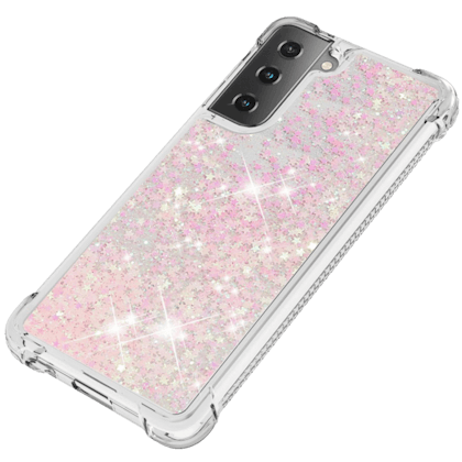 Mocaa Samsung Galaxy S21 Valbestendig Glitter Hoesje Roze