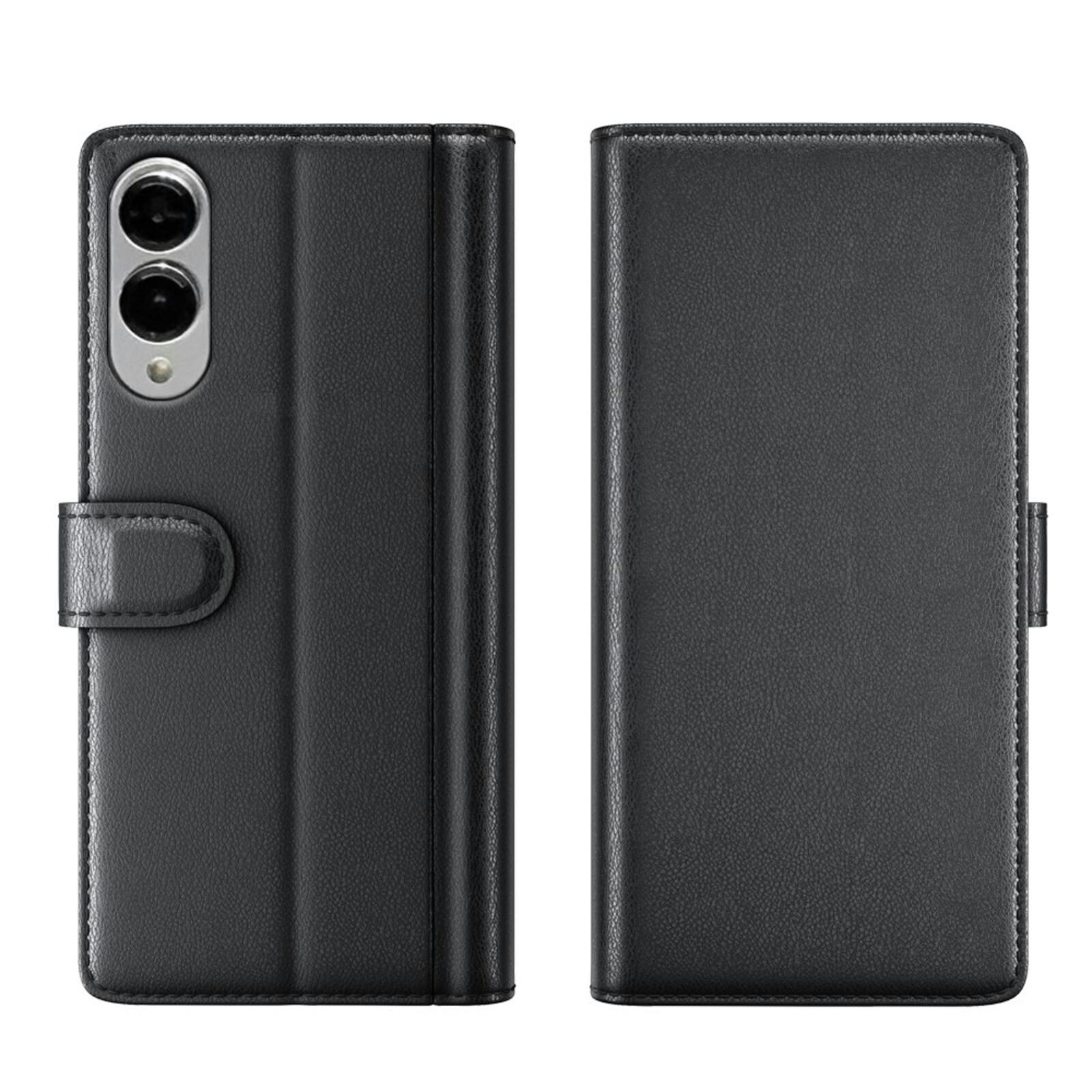 Fonexio Samsung Galaxy S25 Edge Luxe Lederen Bookcase Zwart