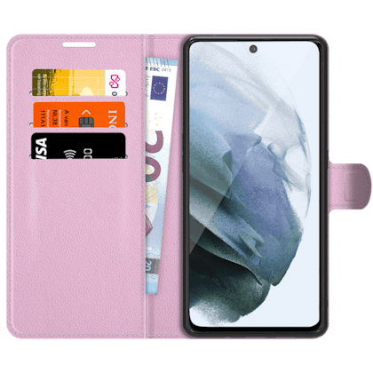 Mocaa Samsung Galaxy S21 FE Portemonnee Hoesje met Pashouder Roze