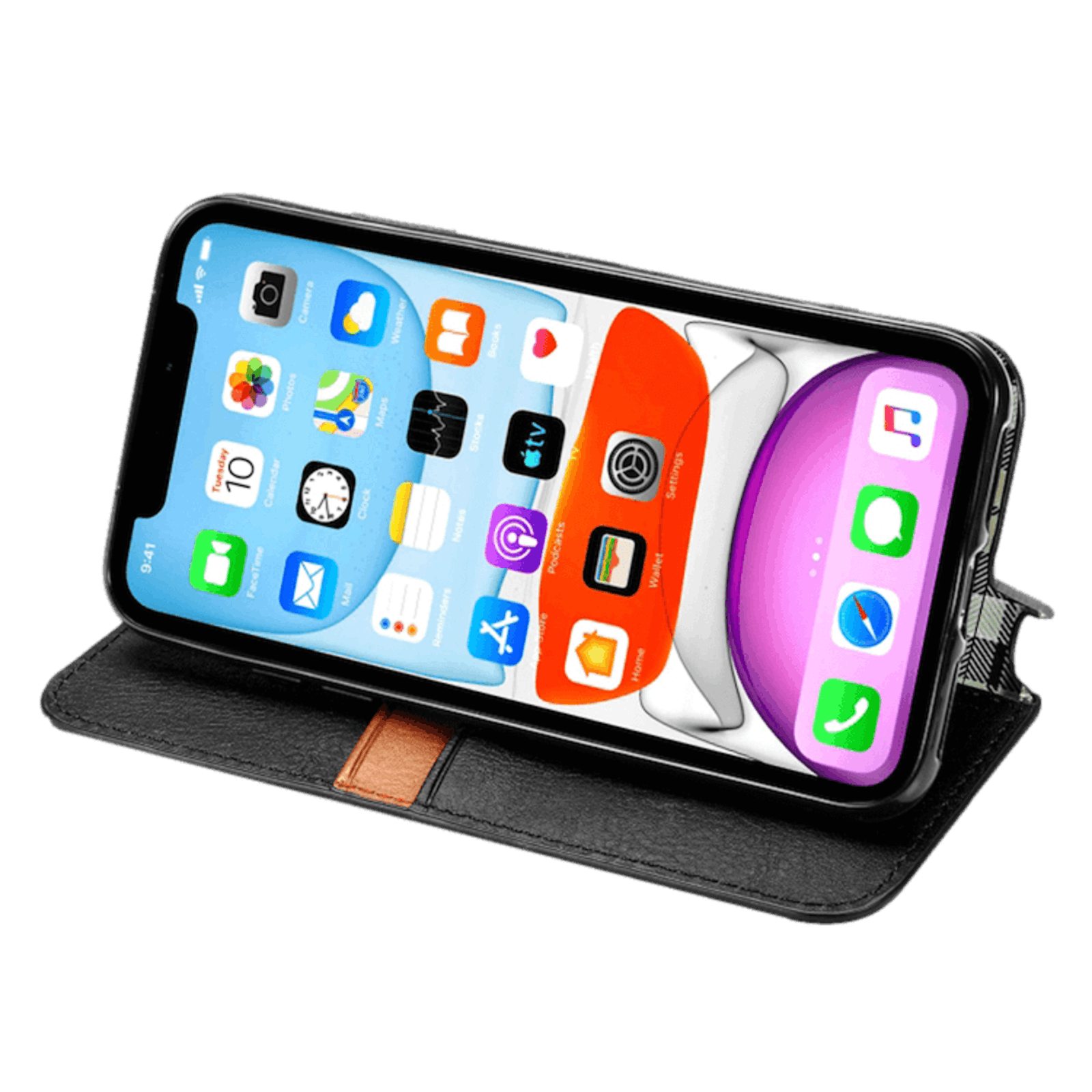 CaseBody iPhone Xr Cubic Telefoonhoesje met Magneetsluiting Zwart