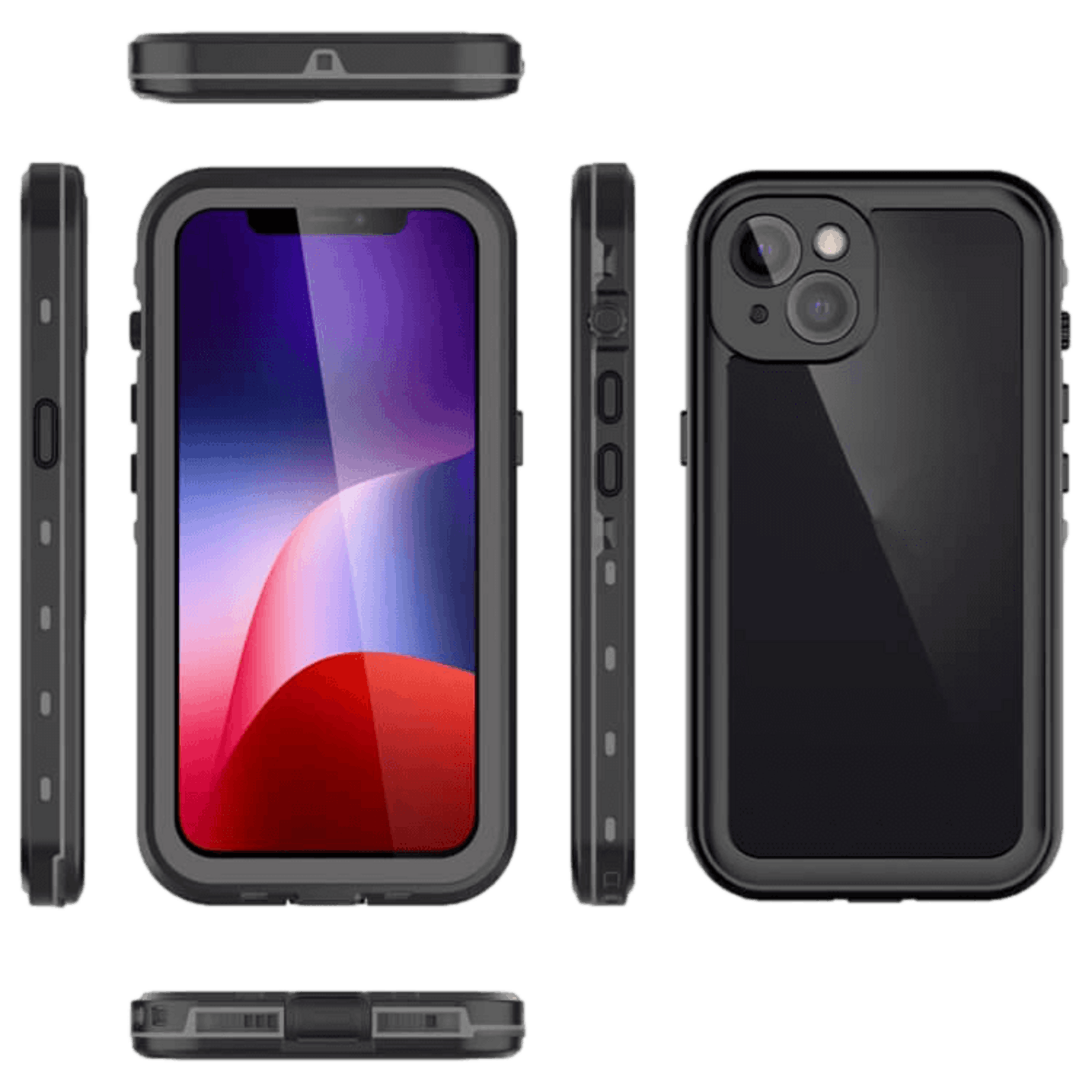 REDPEPPER iPhone 13 Mini Dot Pro Waterproof Beschermhoes Zwart