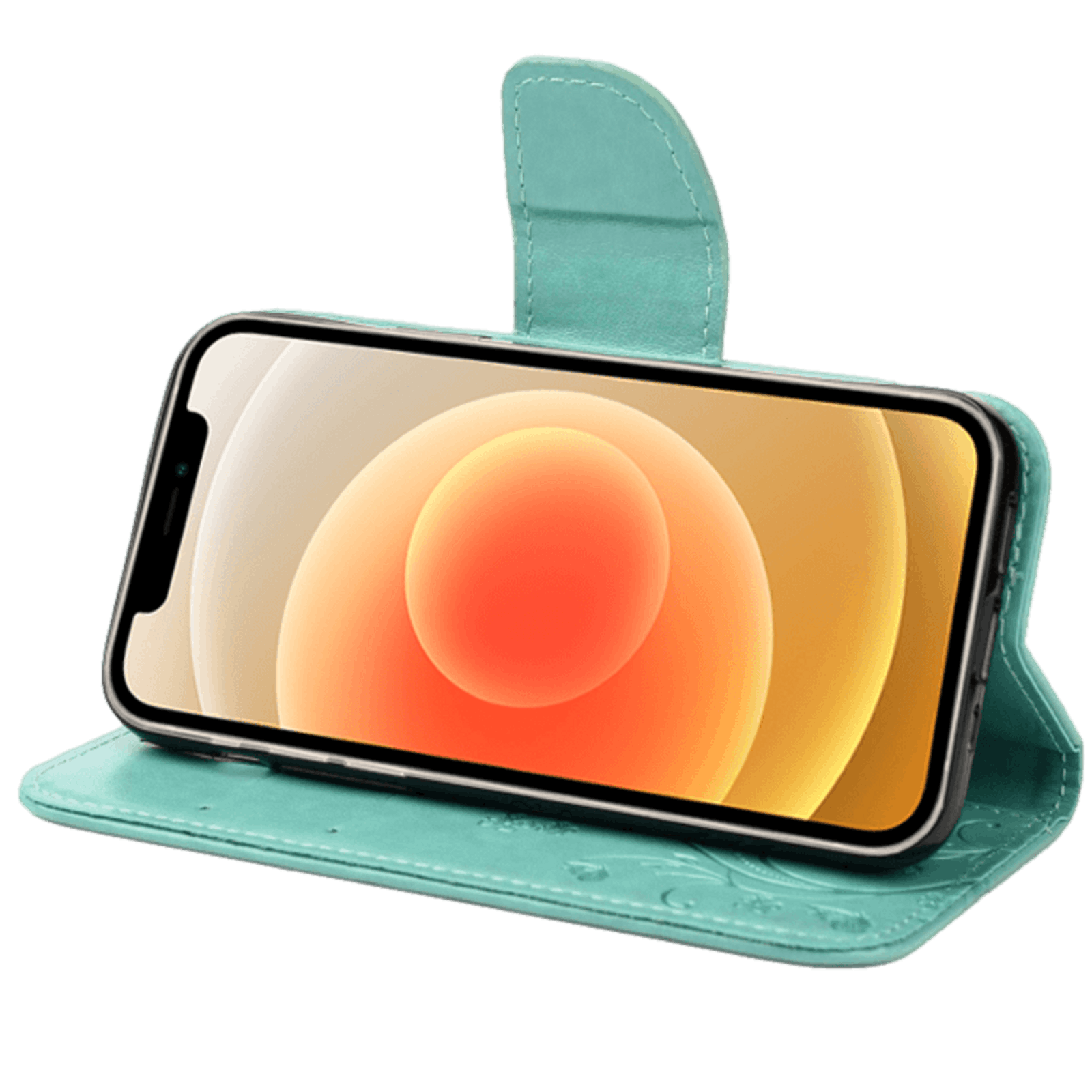 Mocaa iPhone 12 Mini Booklet Hoesje Groen