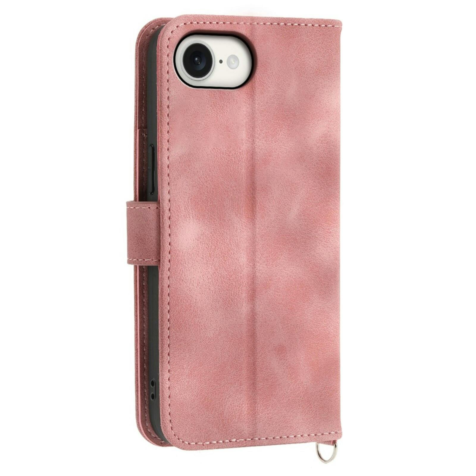 Comfycase Apple iPhone 16e Zacht Boek Hoesje met Gravure Roze
