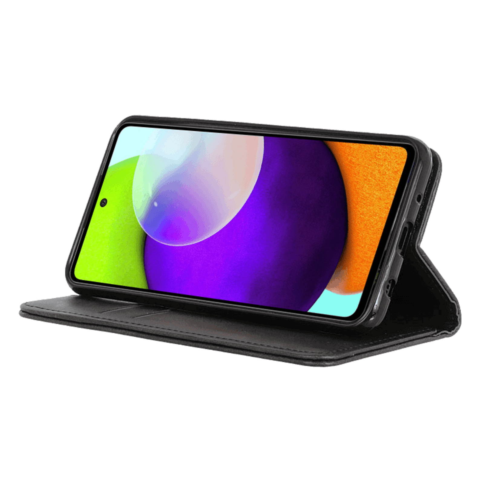 CaseBody Samsung Galaxy A53 Real Leather Wallet Hoesje Zwart