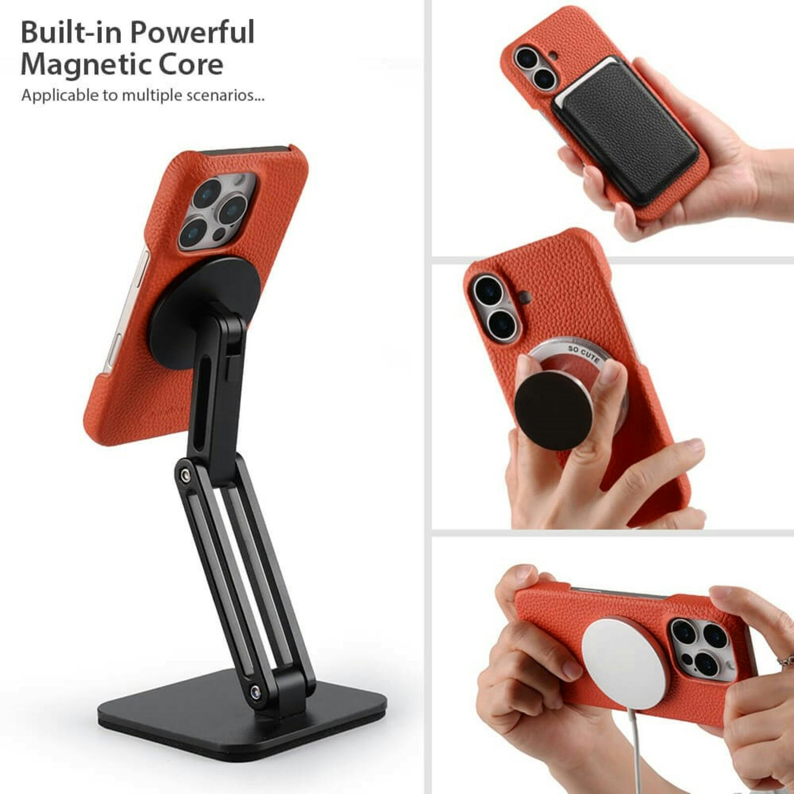 Melkco Apple iPhone 16 Leather MagSafe Cover Rood