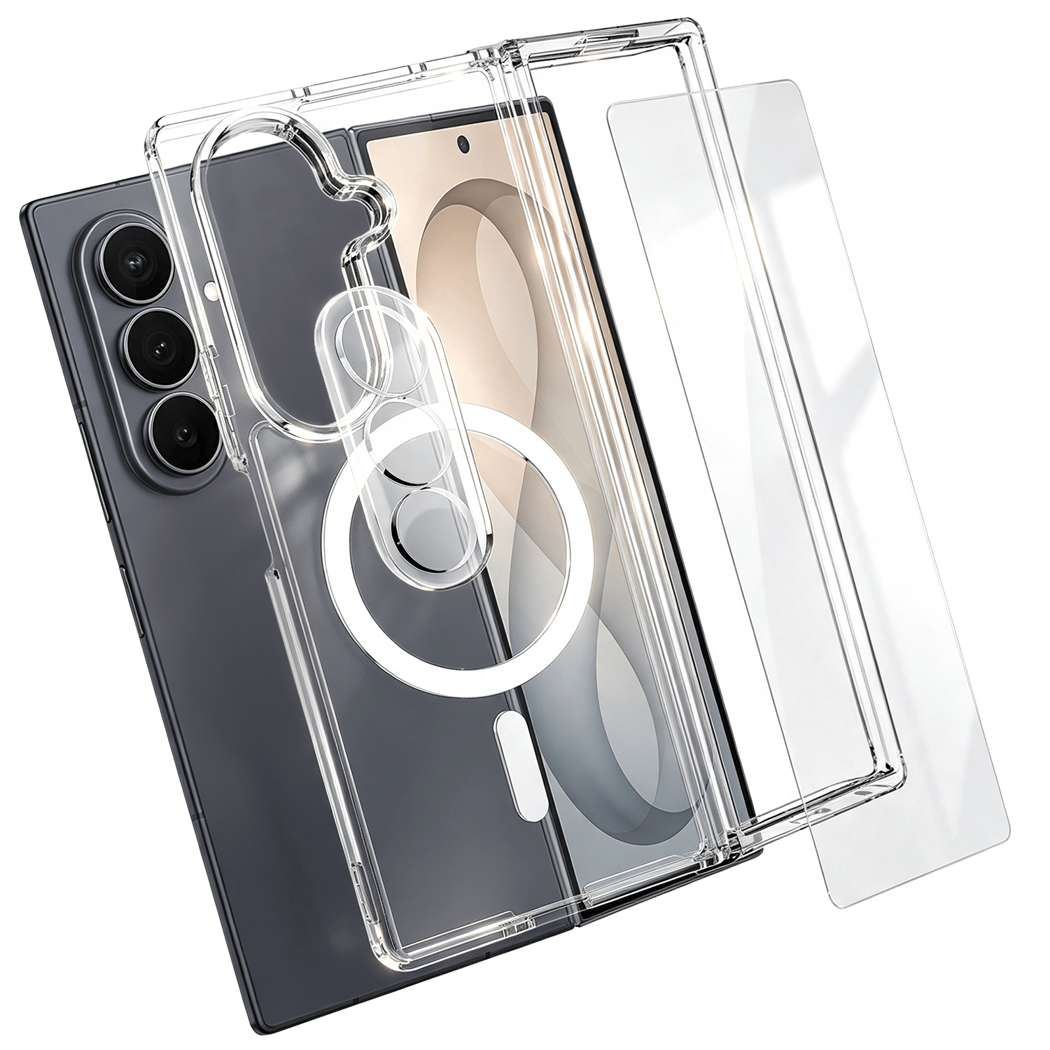 CaseBody Samsung Galaxy Fold8 Ultra Magnetisch Hoesje + Glazen Screenprotector Transparant