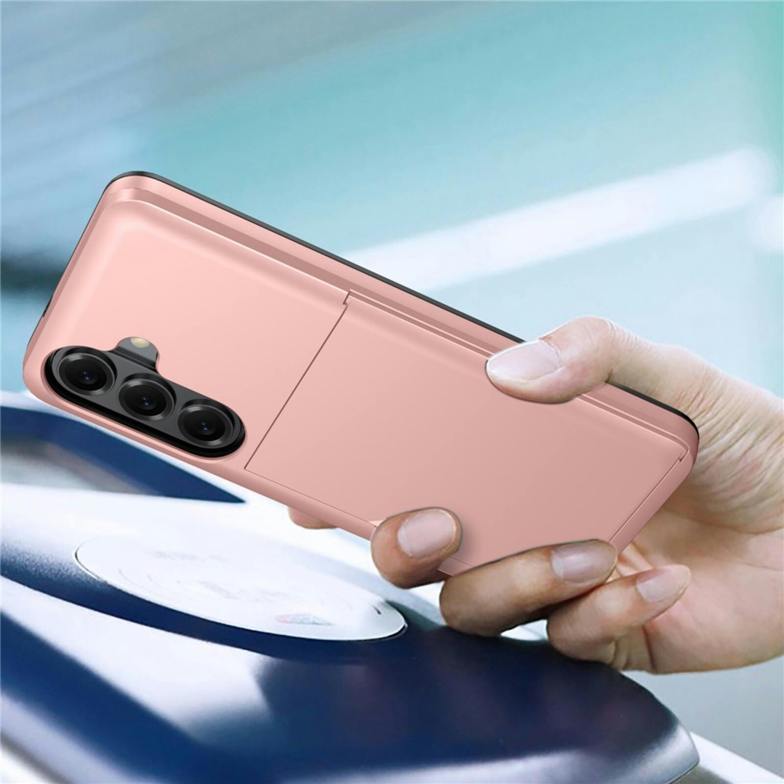 Amorus Samsung Galaxy A57 Hoesje met Pashouder Blauw