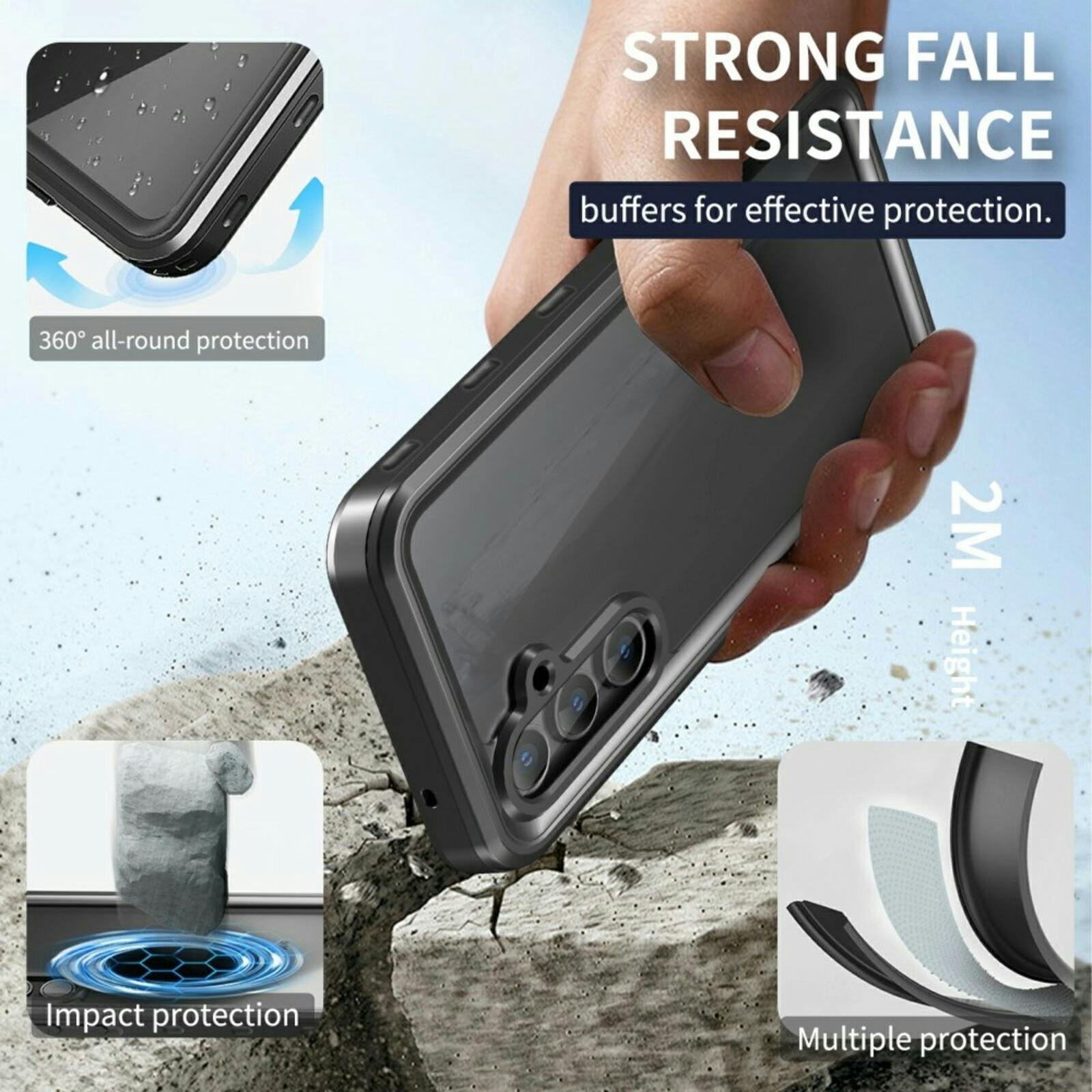 REDPEPPER Samsung A55 Dot Pro Waterproof Hoesje Zwart