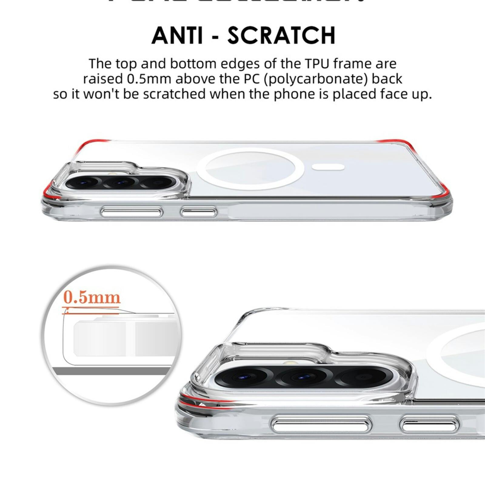 CaseBody Samsung Galaxy A57 Magnetic Clear Case Transparant