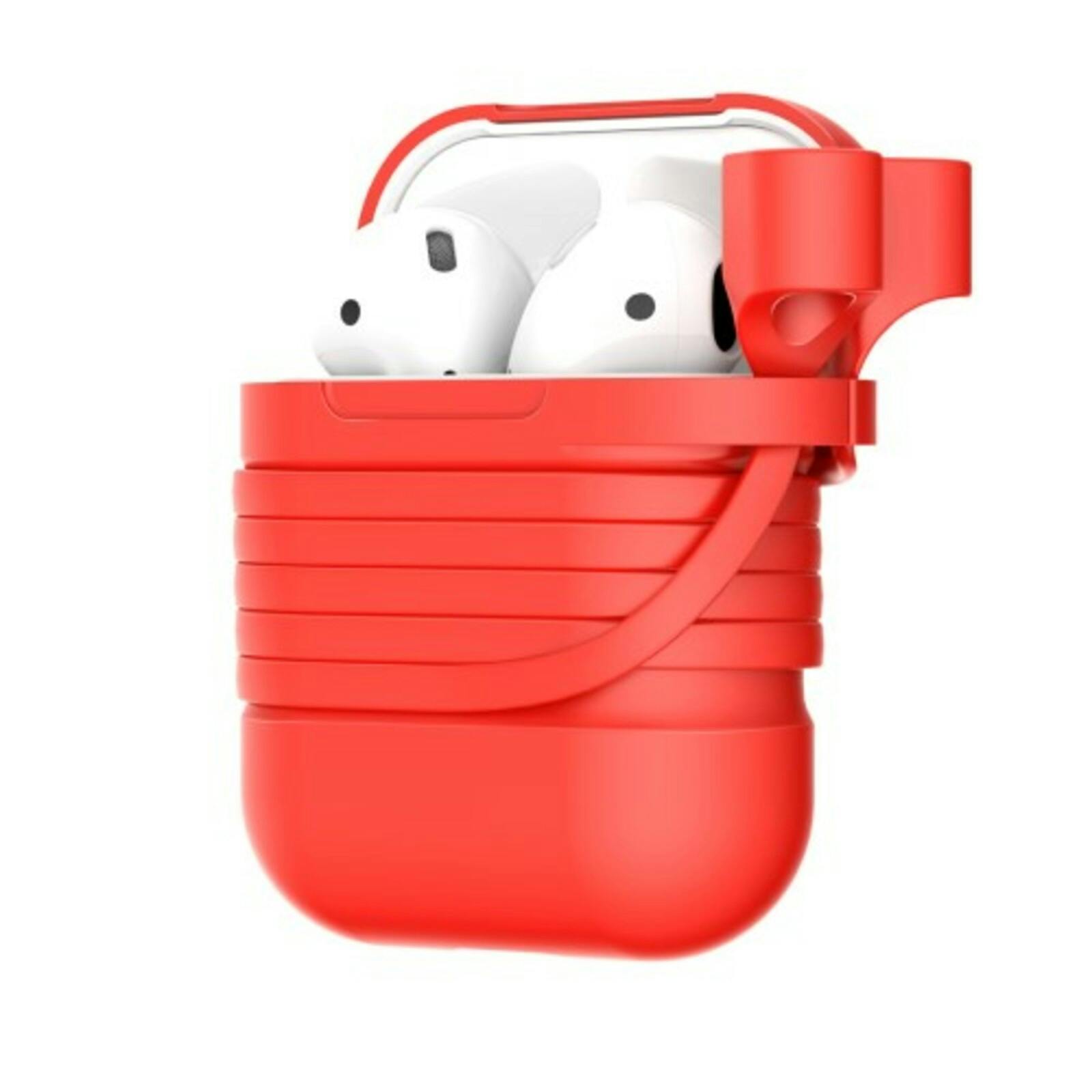 Baseus Luxe AirPods 1/2 Case met Anti-Lost Strap Rood