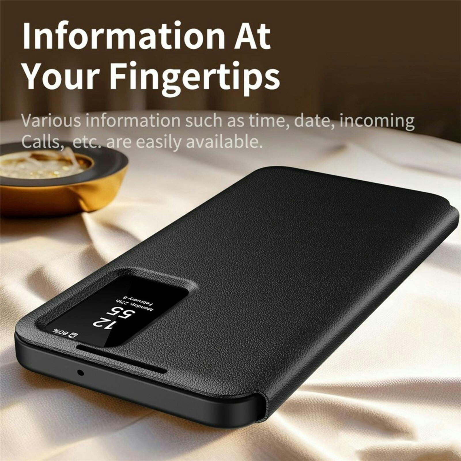 CaseBody Samsung Galaxy A37 Smart Cover Zwart