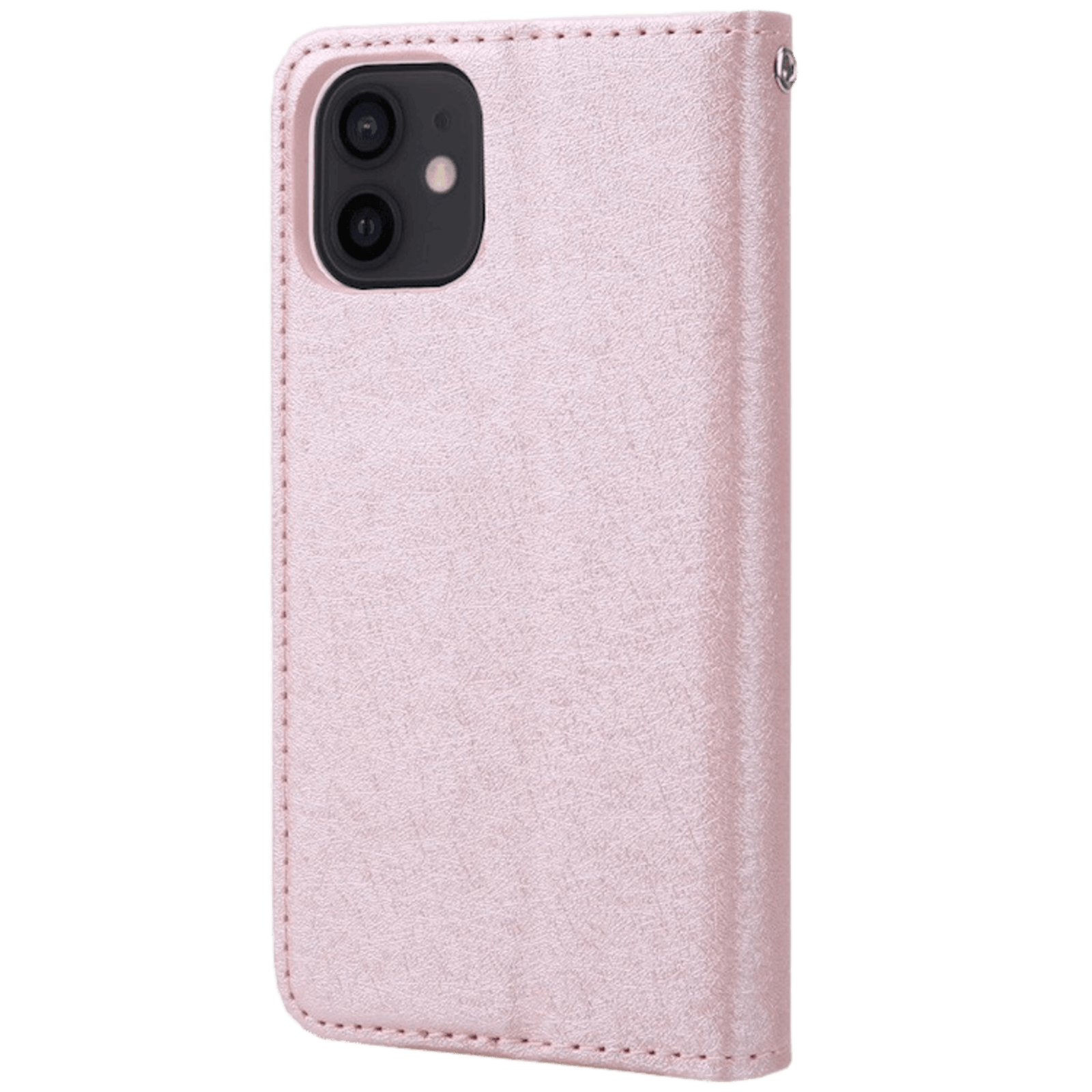 CMAI2 iPhone 12 Mini Silk Series Slank Bookcase Hoesje Roségoud