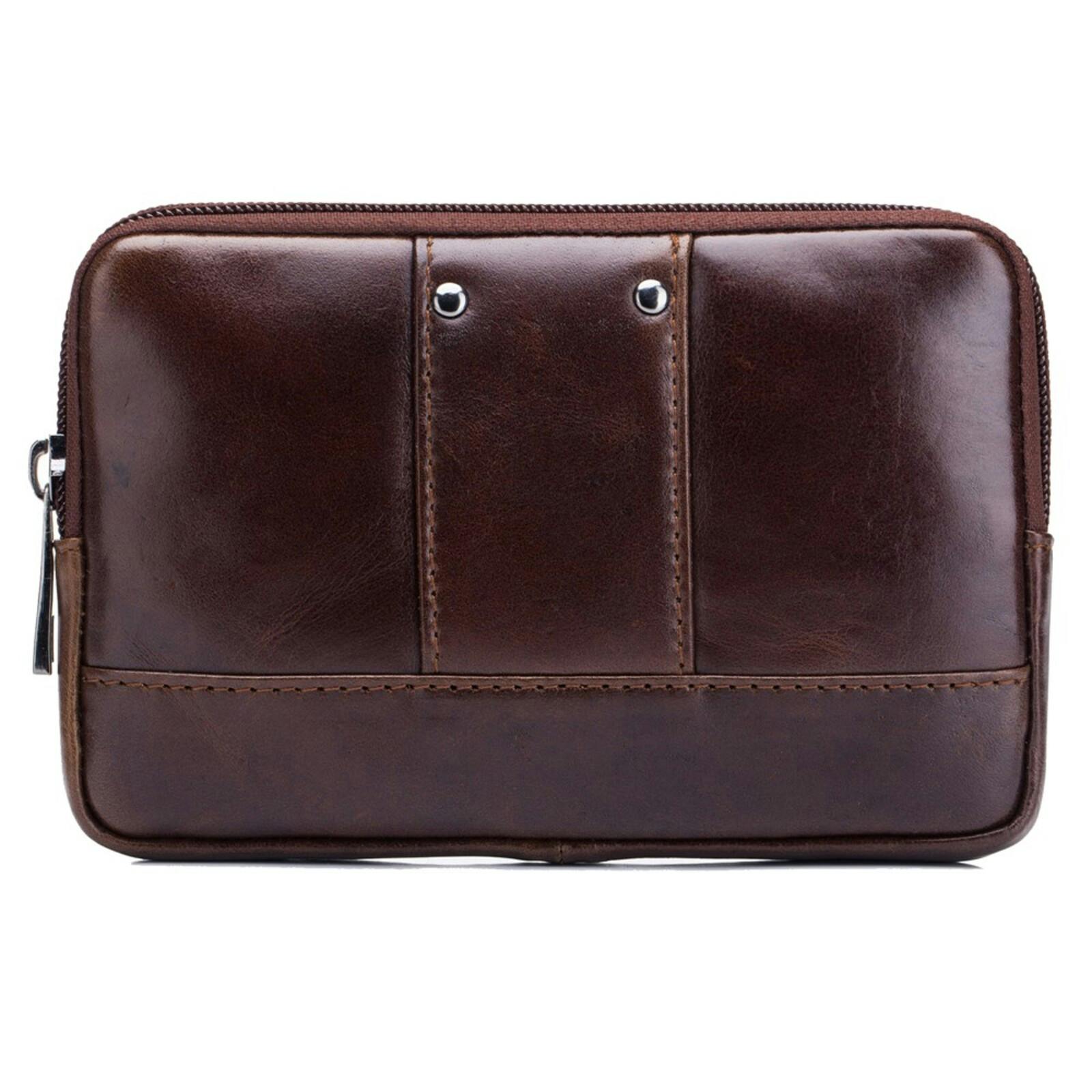 Bullcaptain Horizontal Leather Smartphone Pouch Bruin XL