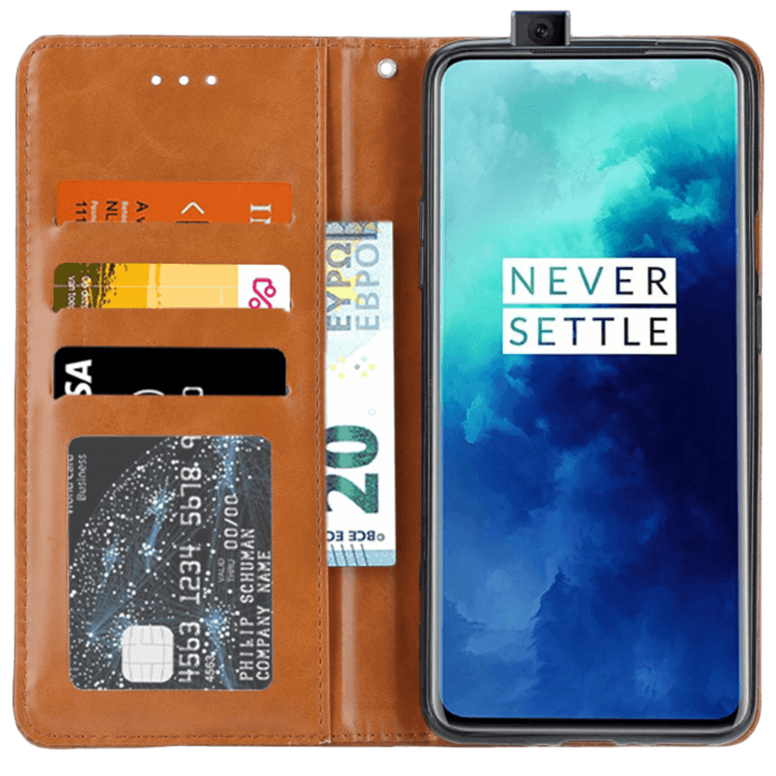 Comfycase OnePlus 7T Pro Bookcase Hoesje Magneetsluiting Zwart
