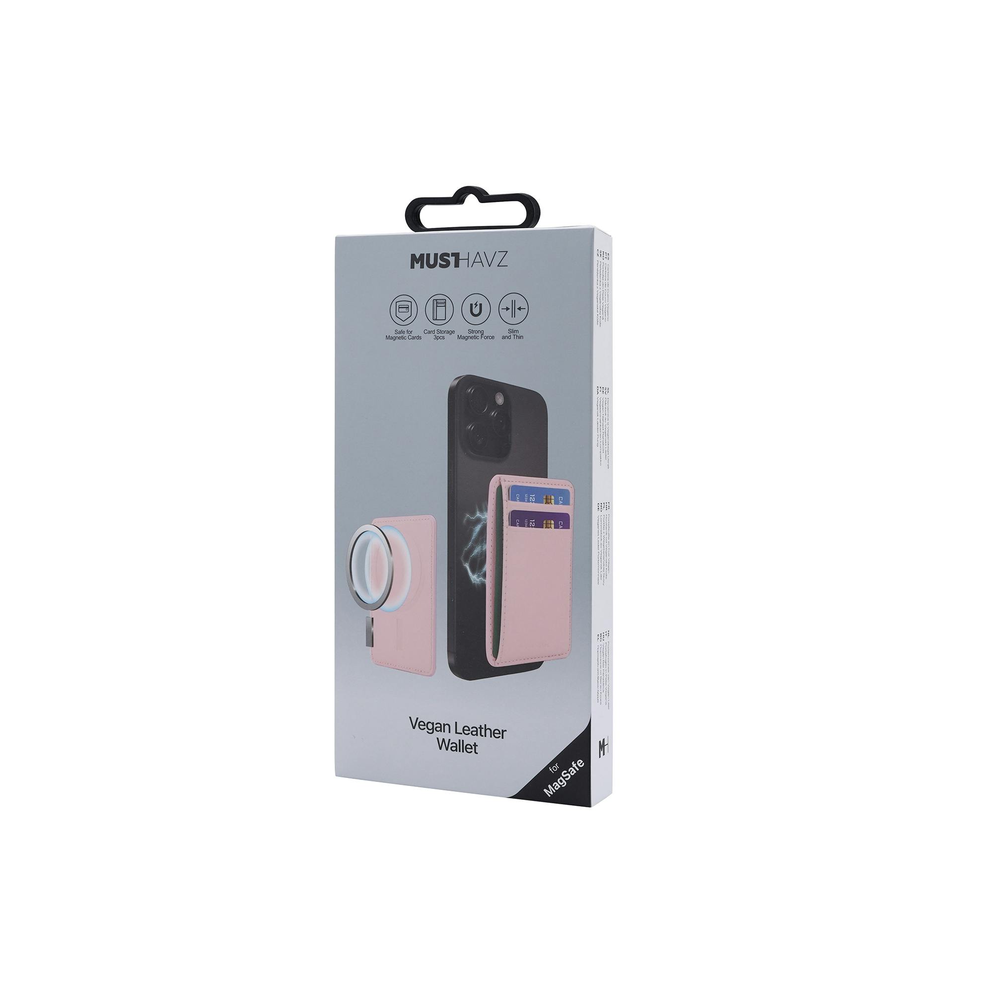 Musthavz MagSafe Vegan Leather Wallet Roze