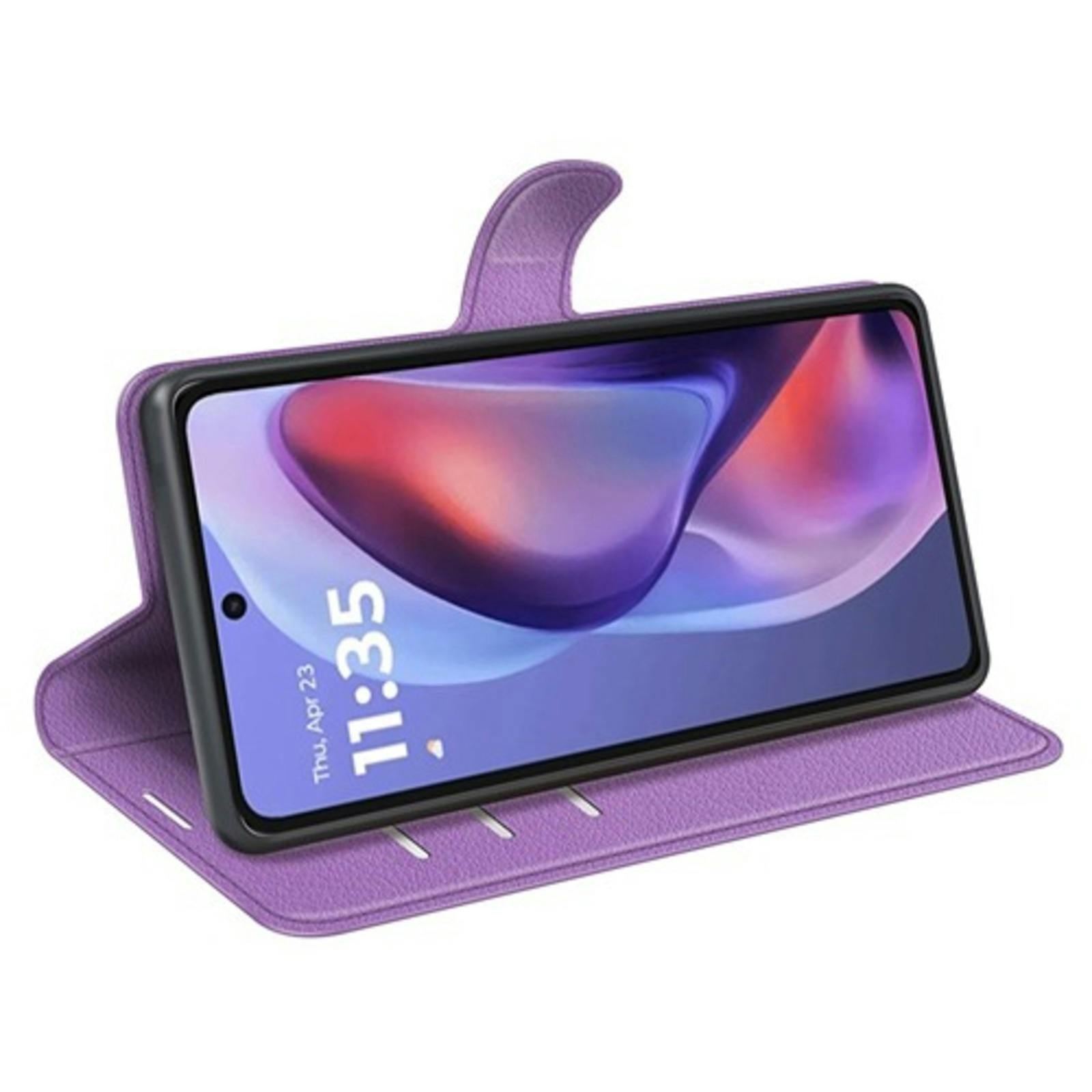 Mocaa Motorola Moto E15 4G Slim-Fit Bookcase Paars