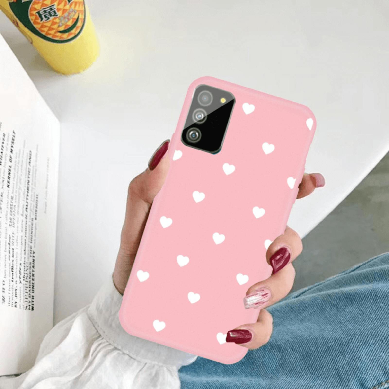 Mocaa Samsung Galaxy S20 Hearts Case Roze