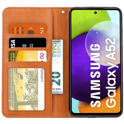 Comfycase Samsung Galaxy A52(s) Bookcase Hoesje Magneetsluiting Zwart