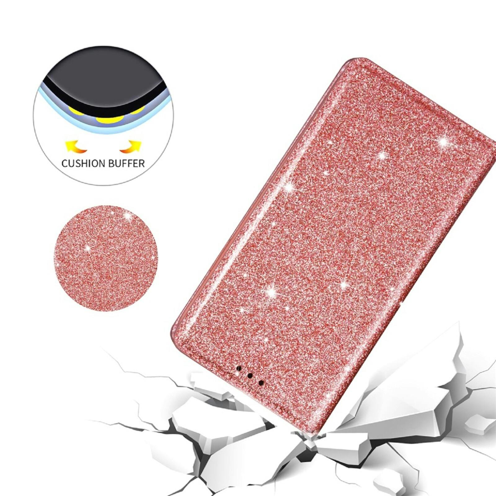 Mocaa Samsung Galaxy A57 Glitter Bookcase Roze