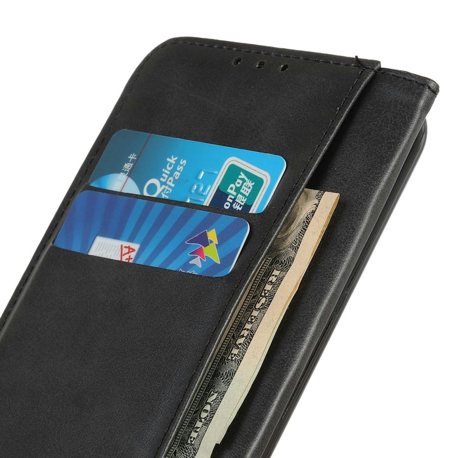 CaseBody Samsung Galaxy A27 Real Leather Wallet Hoesje Zwart