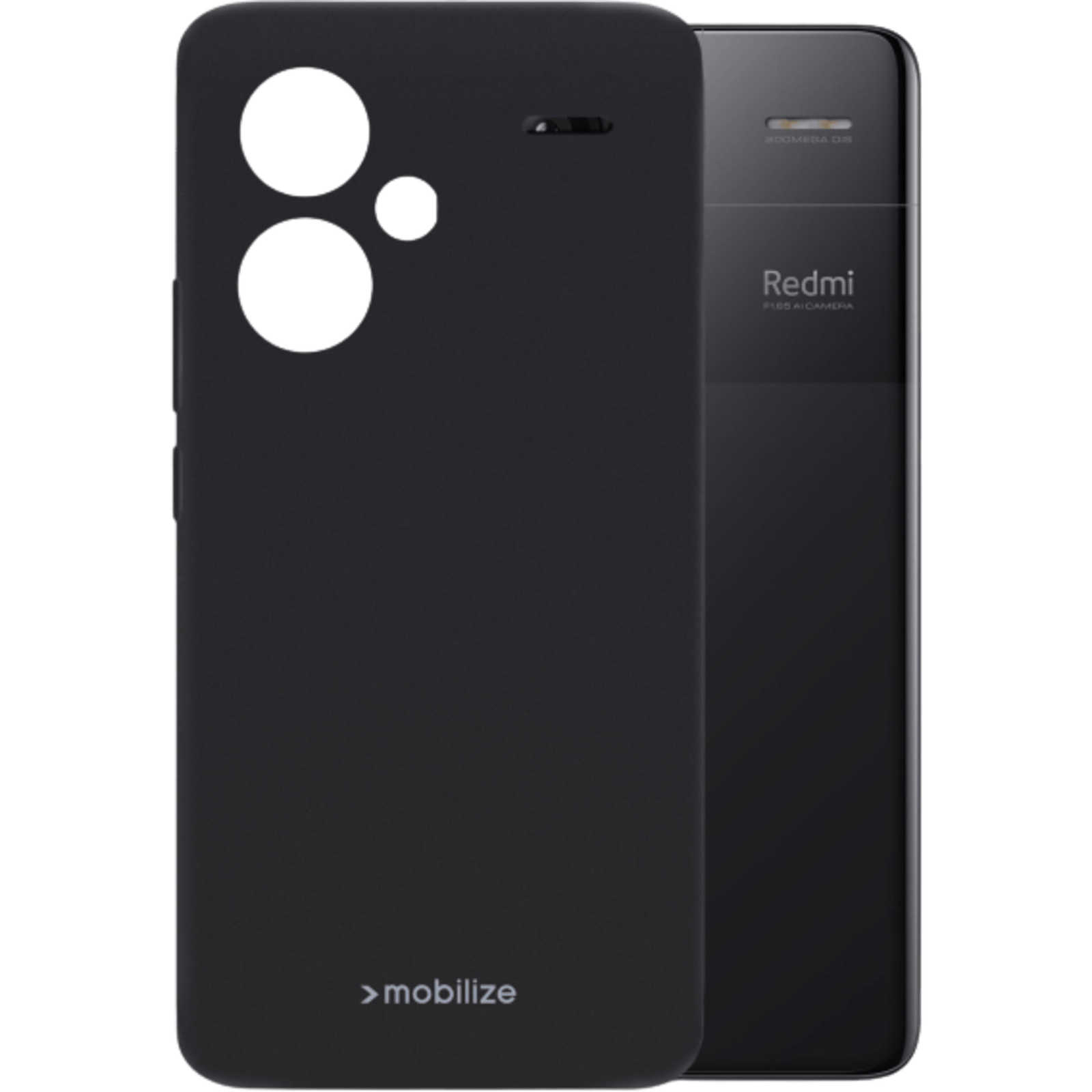 Mobilize Xiaomi Redmi Note 13 Pro+ 5G Siliconen (TPU) Hoesje Zwart - Voorkant & achterkant