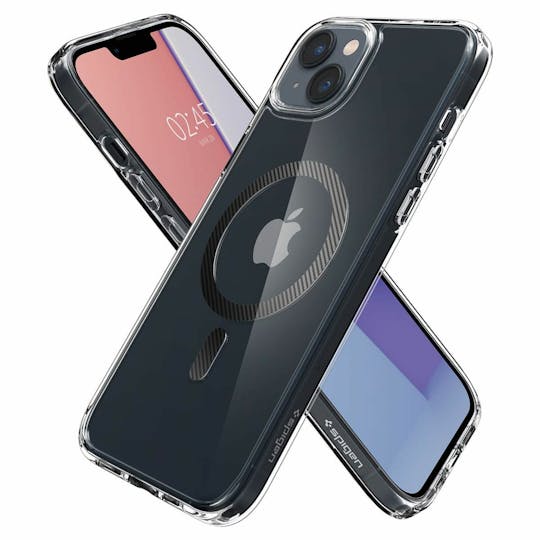 Spigen iPhone 14 Transparant MagSafe Hoesje Carbon Fiber