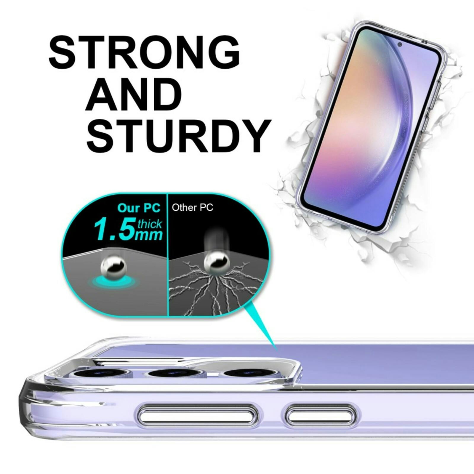 CaseBody Samsung A35 Dual Layer Anti-Shock Hoesje Transparant