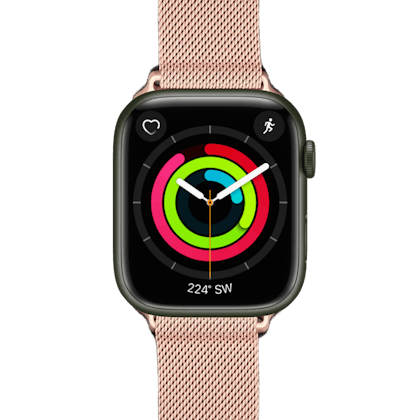 Swipez Apple Watch Milanees Roestvrij Stalen Bandje Roze - Voorkant