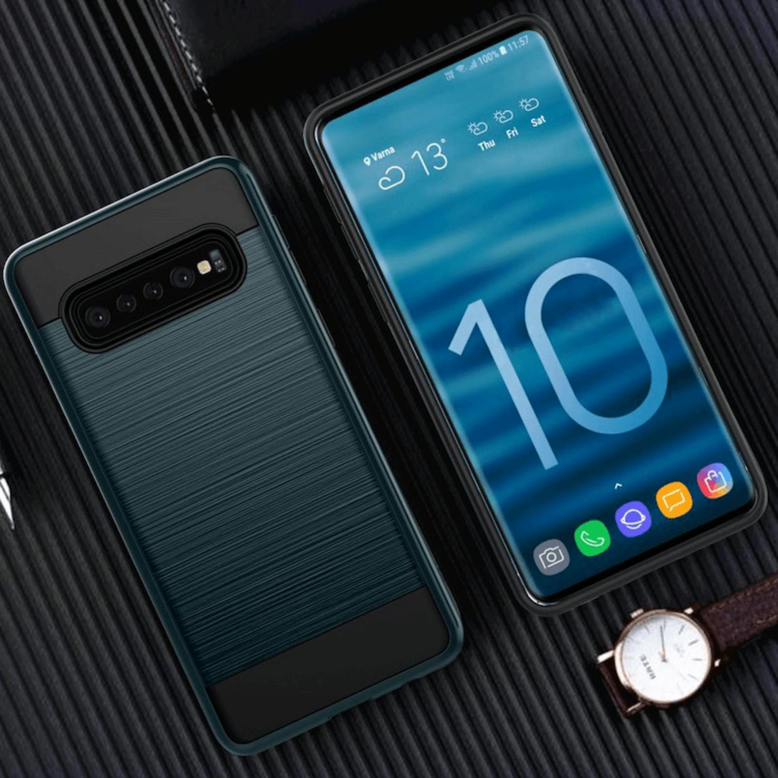 CaseBody Samsung Galaxy S10 Plus Stevig Beschermhoesje Blauw