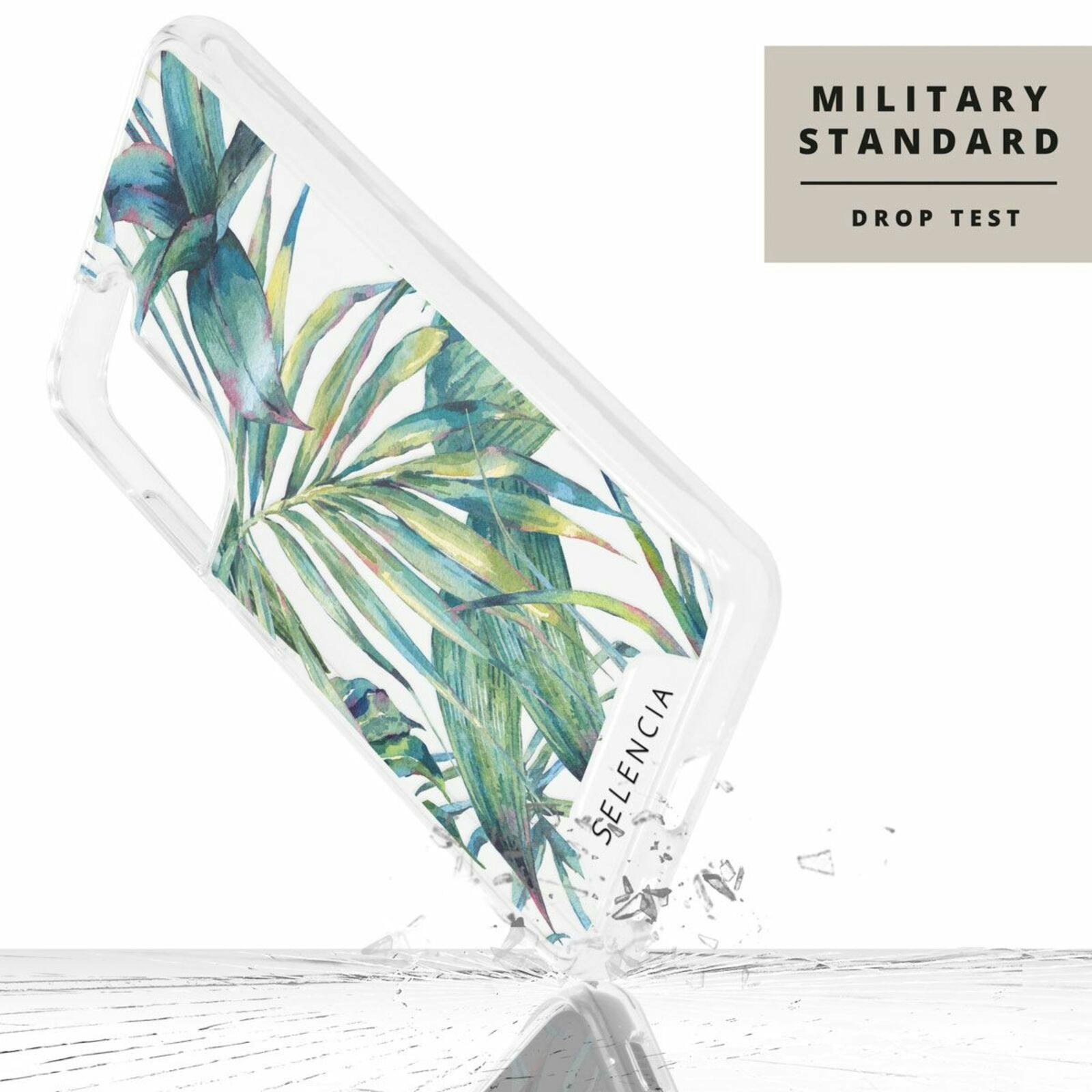 Selencia Galaxy S21 FE Zarya Fashion Hoesje Green Jungle Leaves