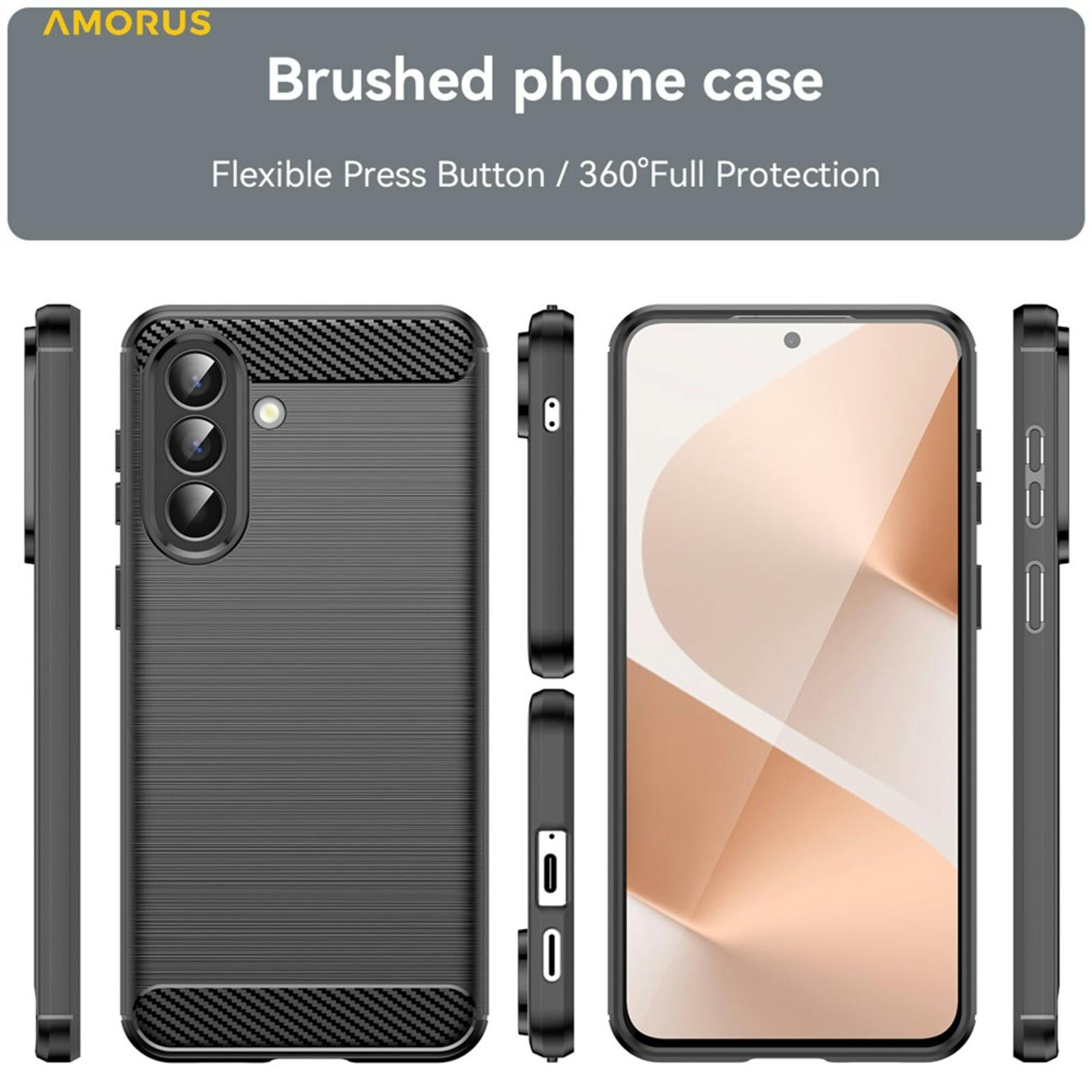 Amorus Samsung Galaxy A57 Schokbestendig Hoesje Zwart