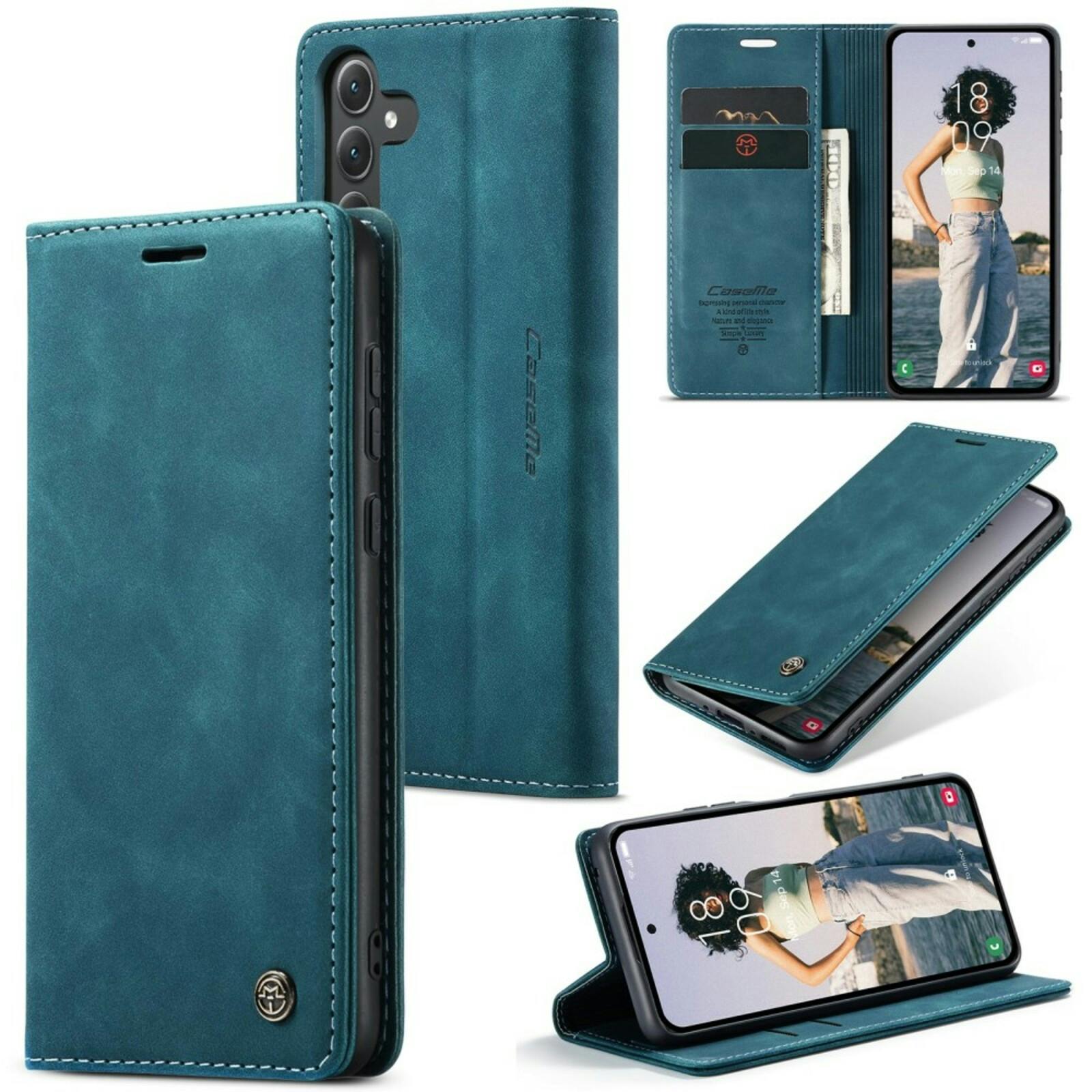 Caseme Samsung A35 Business Wallet Hoesje Blauw